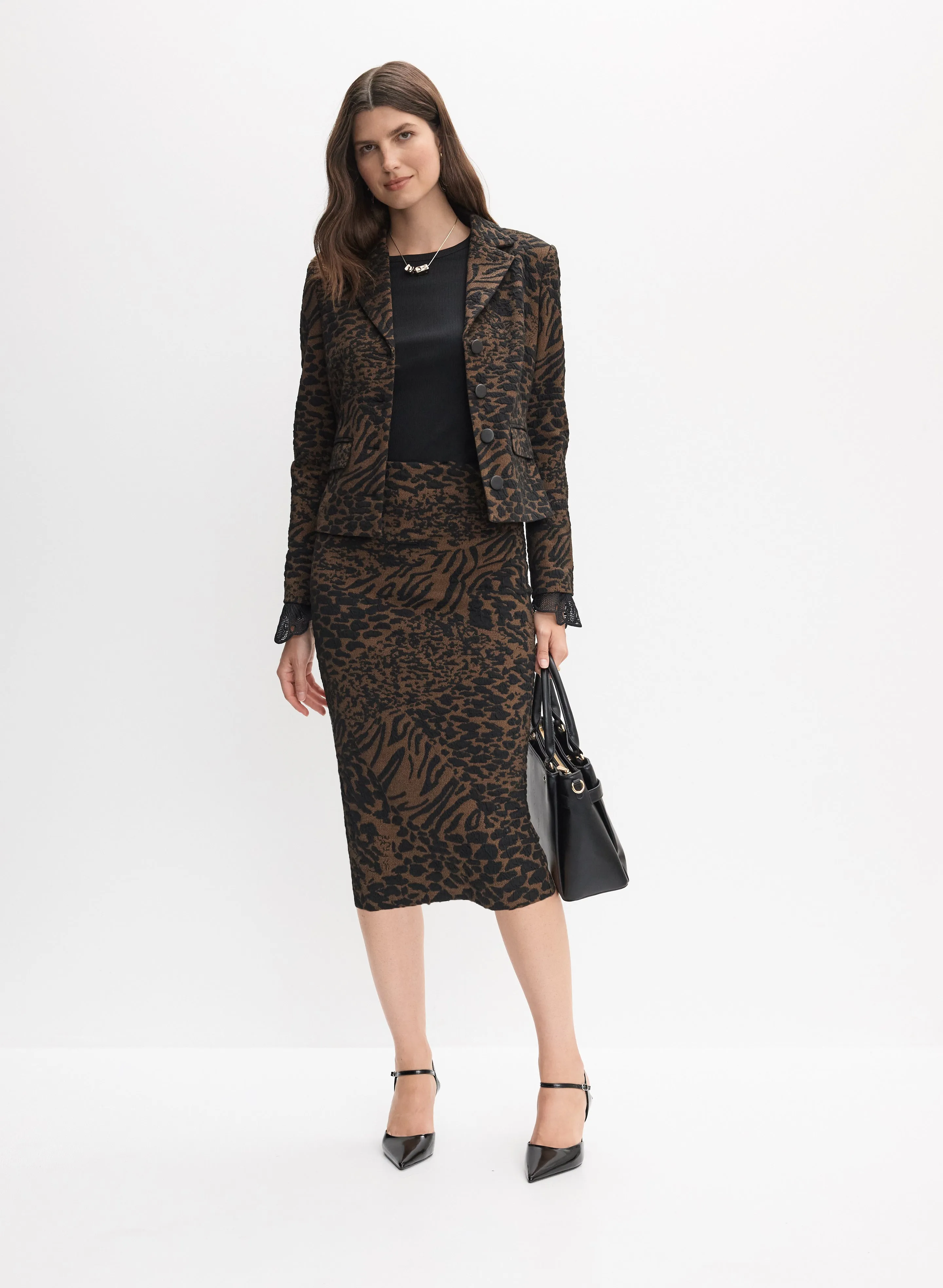 Leopard Jacquard Skirt sold by Melanie Lyne product image thumbnail 4