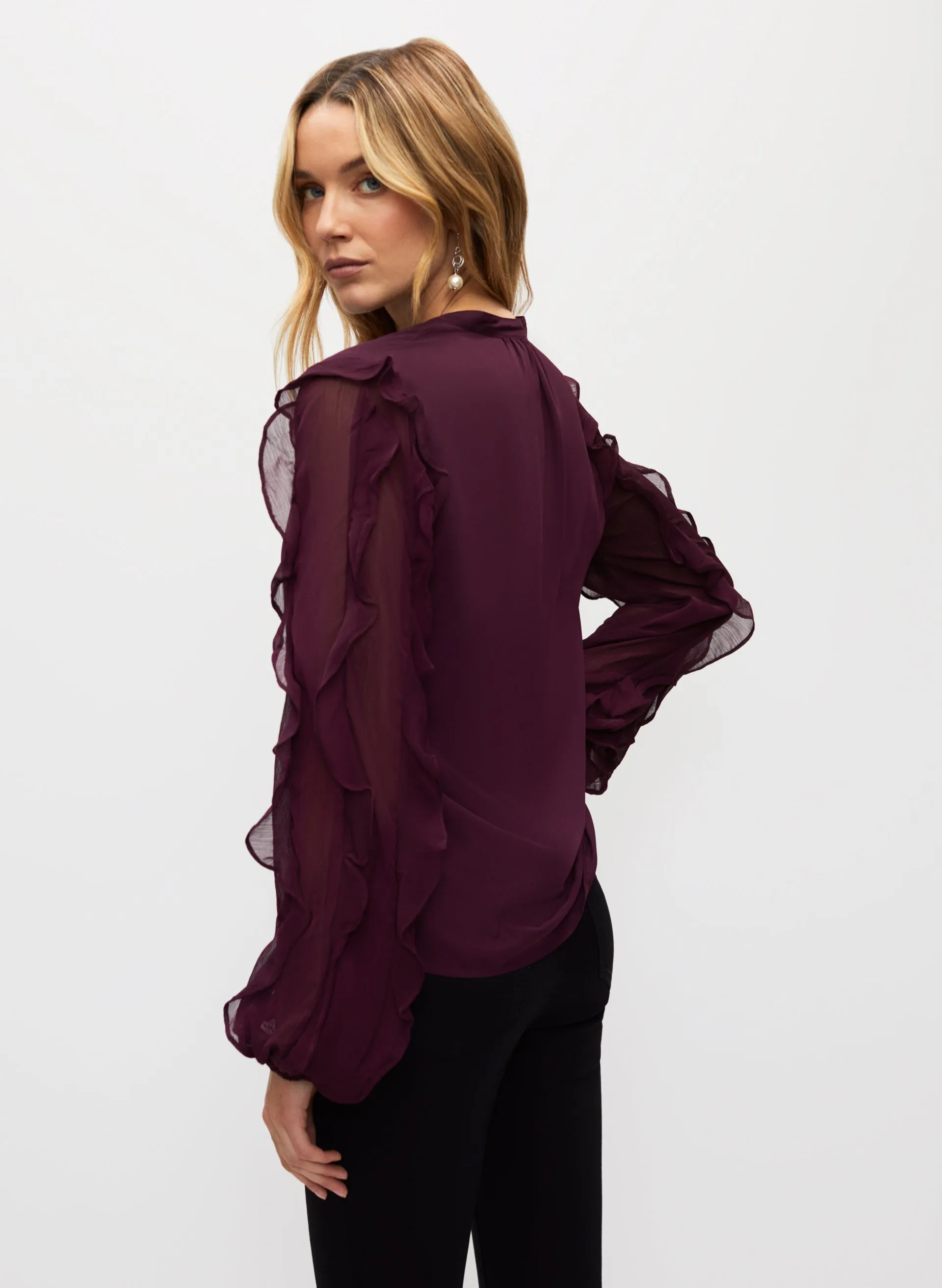 Ruffle Sleeve Blouse sold by Melanie Lyne product image thumbnail 4