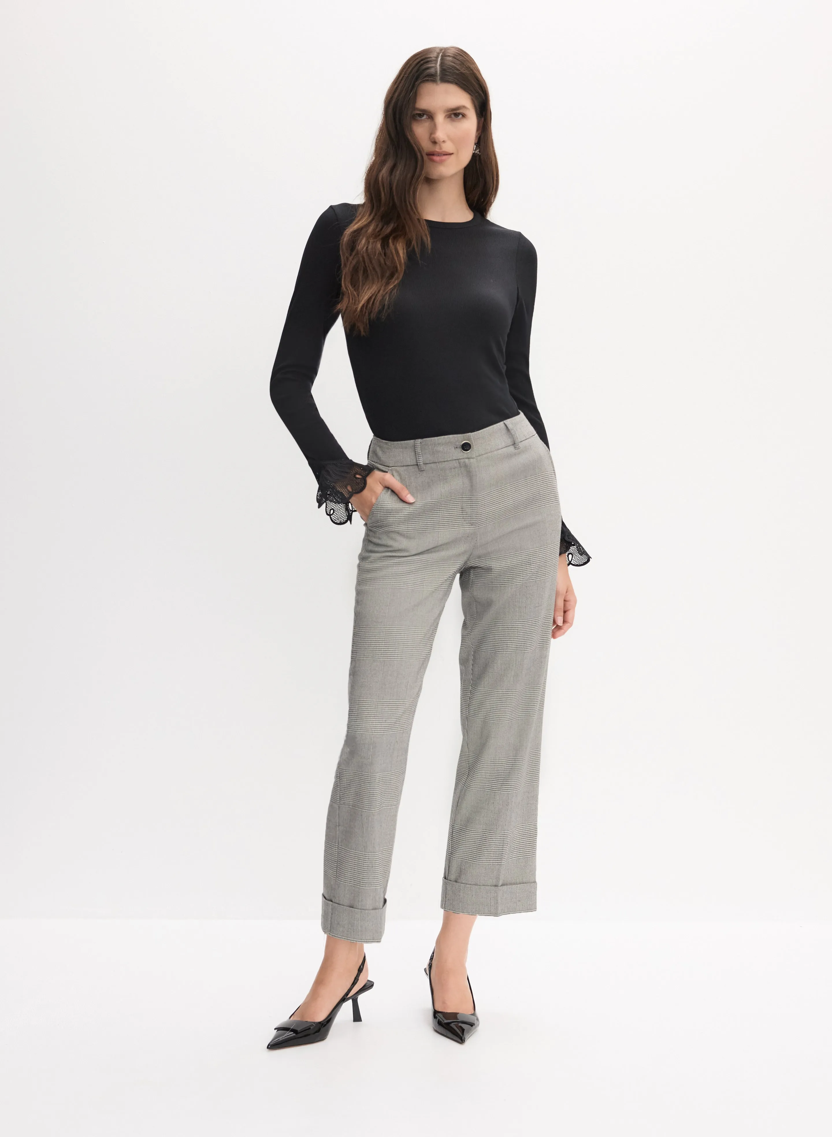 Lace Cuff Detail Top & Giselle Cut Pants sold by Melanie Lyne