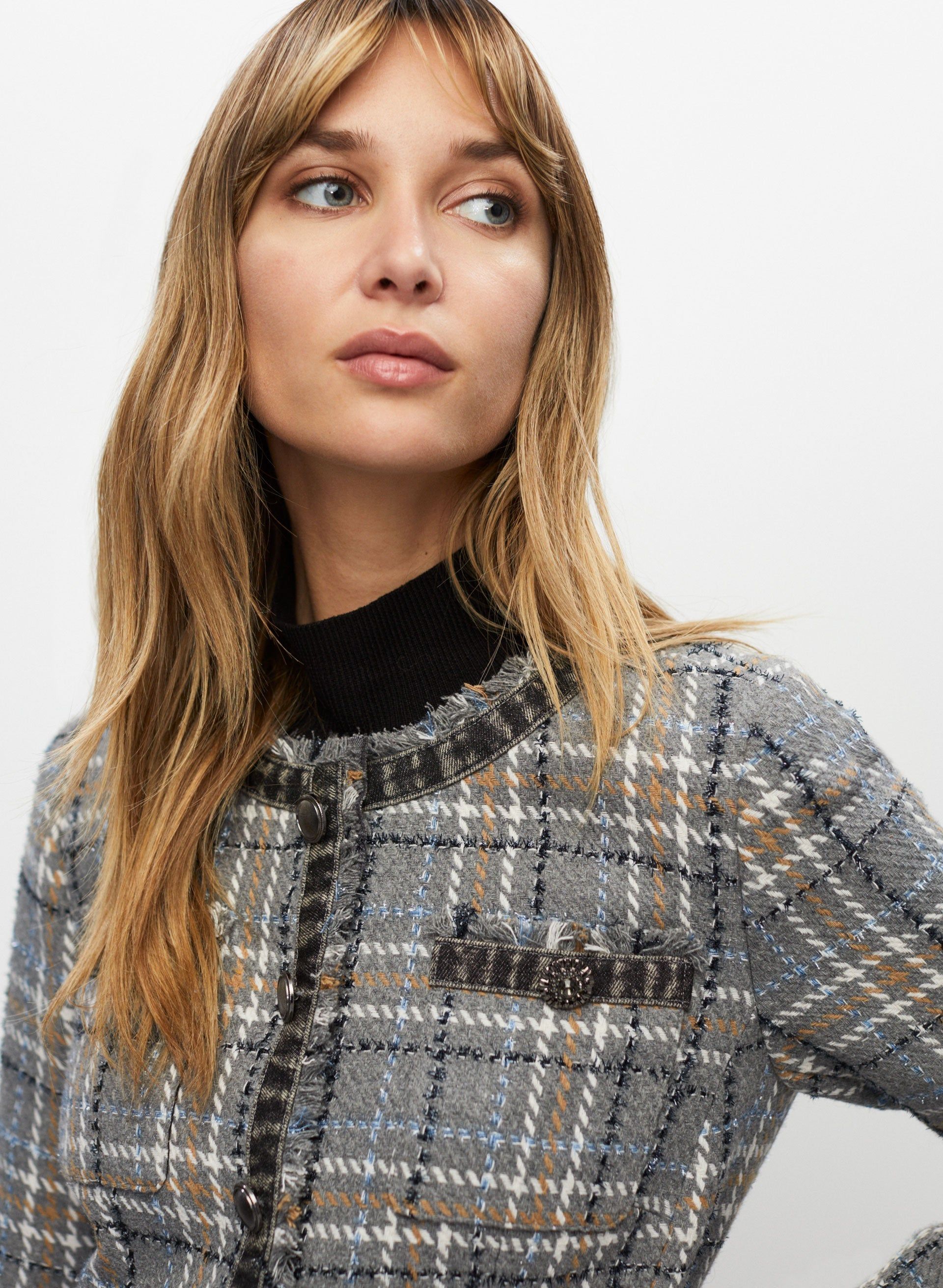 Textured Plaid Jacket sold by Melanie Lyne product image thumbnail 3