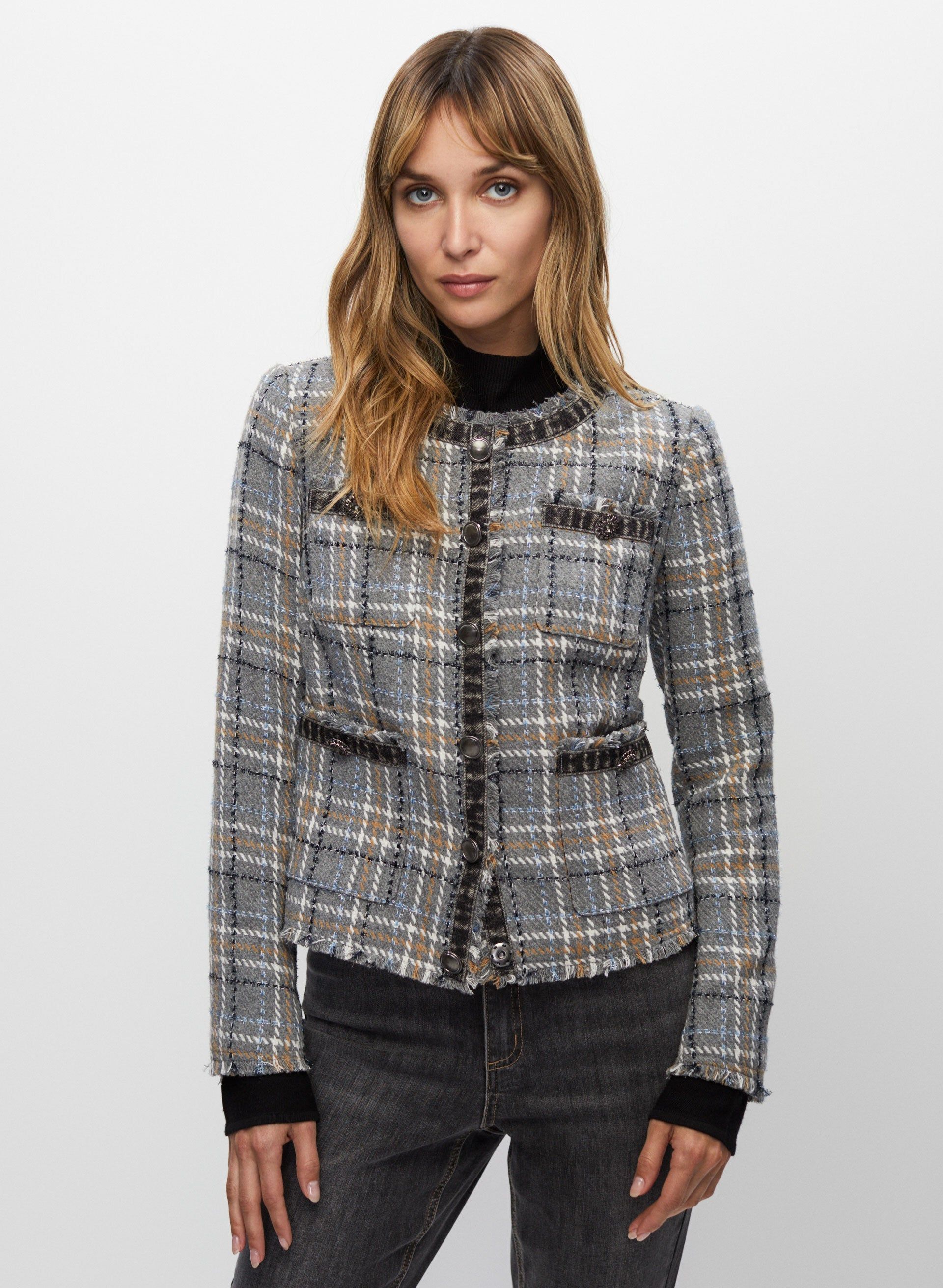 Textured Plaid Jacket sold by Melanie Lyne product image thumbnail 5