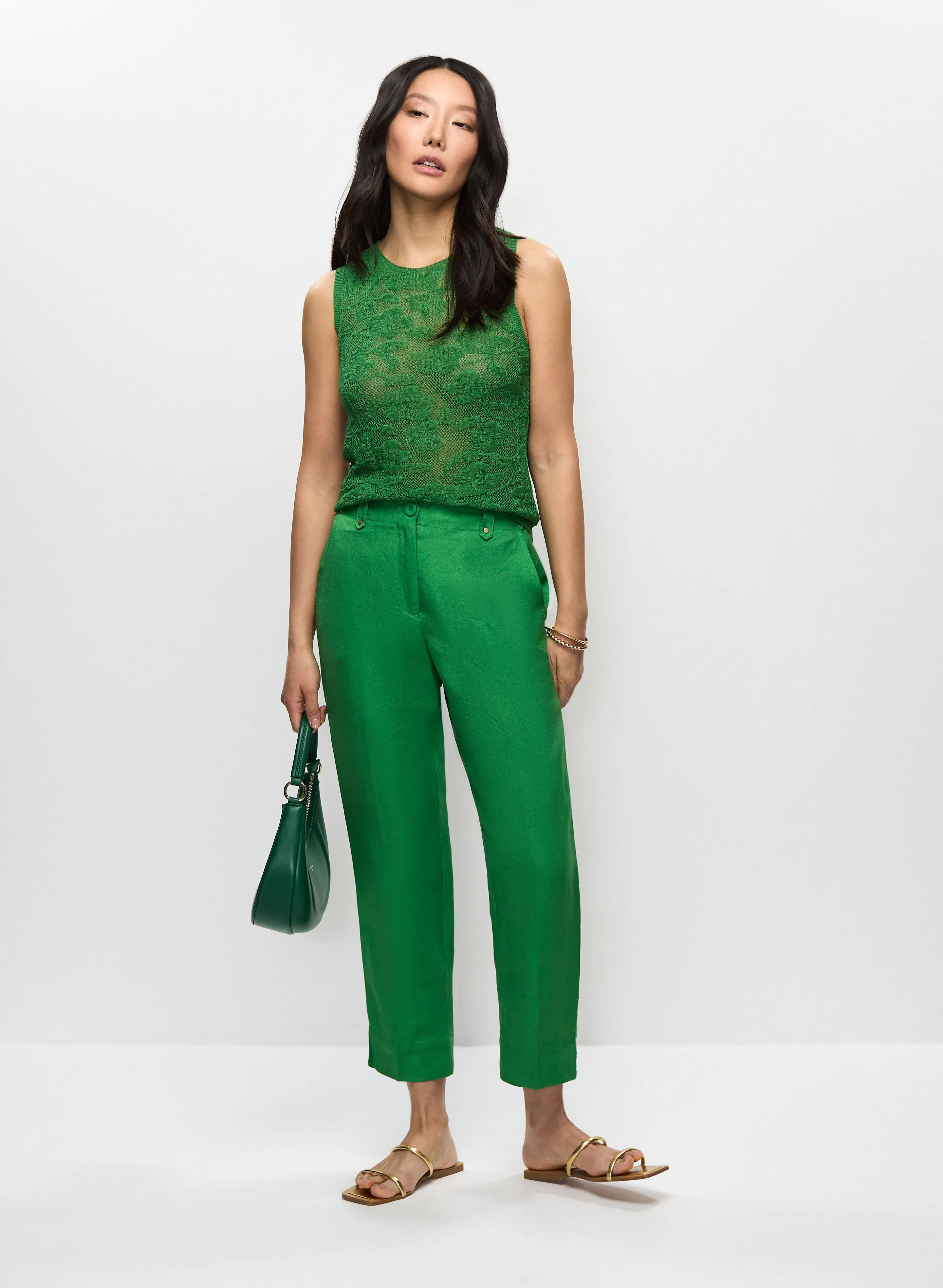 Linen-Blend Capri Pants sold by Melanie Lyne product image thumbnail 3