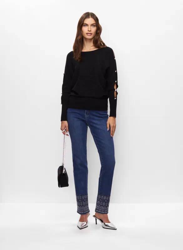 Cut-Out Detail Sweater & Embellished Jeans sold by Melanie Lyne