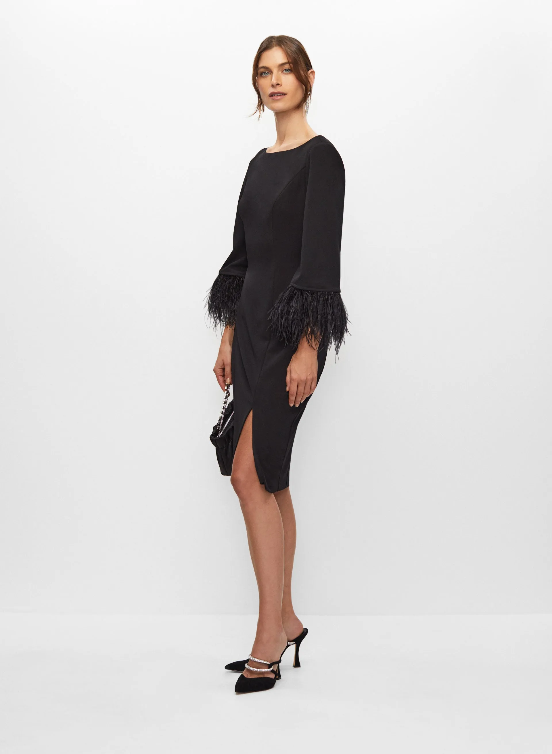 Adrianna Papell - Feather Trim Dress sold by Melanie Lyne product image thumbnail 2