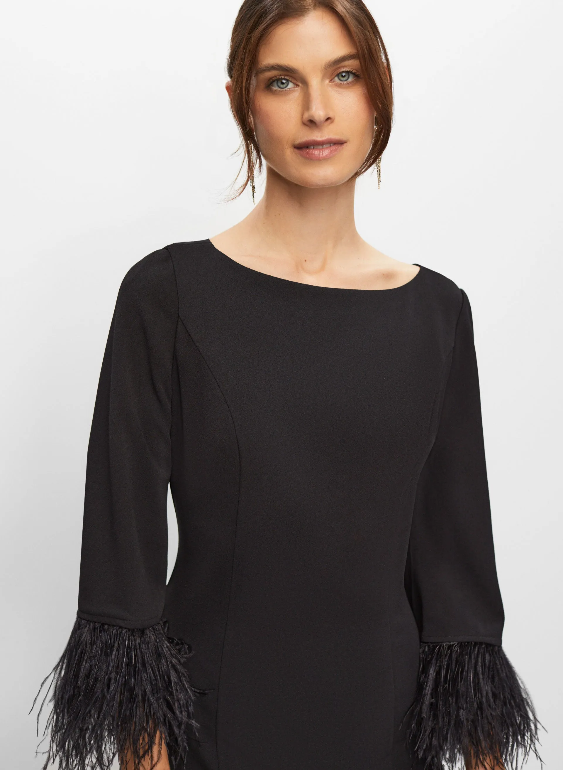 Adrianna Papell - Feather Trim Dress sold by Melanie Lyne product image thumbnail 5