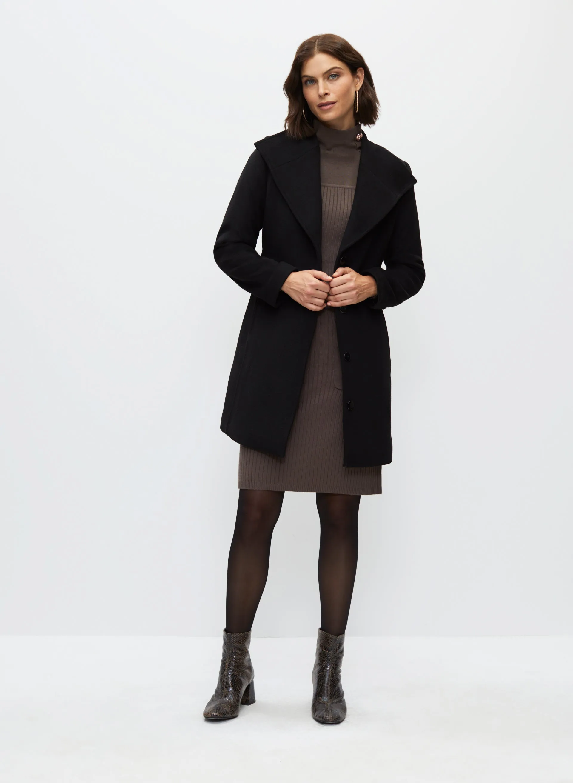 Large Lapel Wool Blend Coat sold by Melanie Lyne product image thumbnail 4