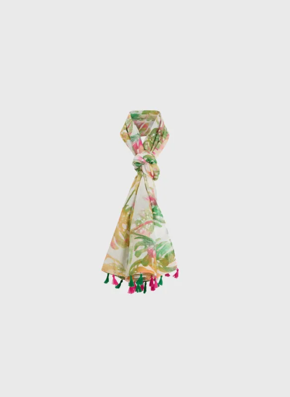 Tropical Tassel Trim Scarf sold by Melanie Lyne