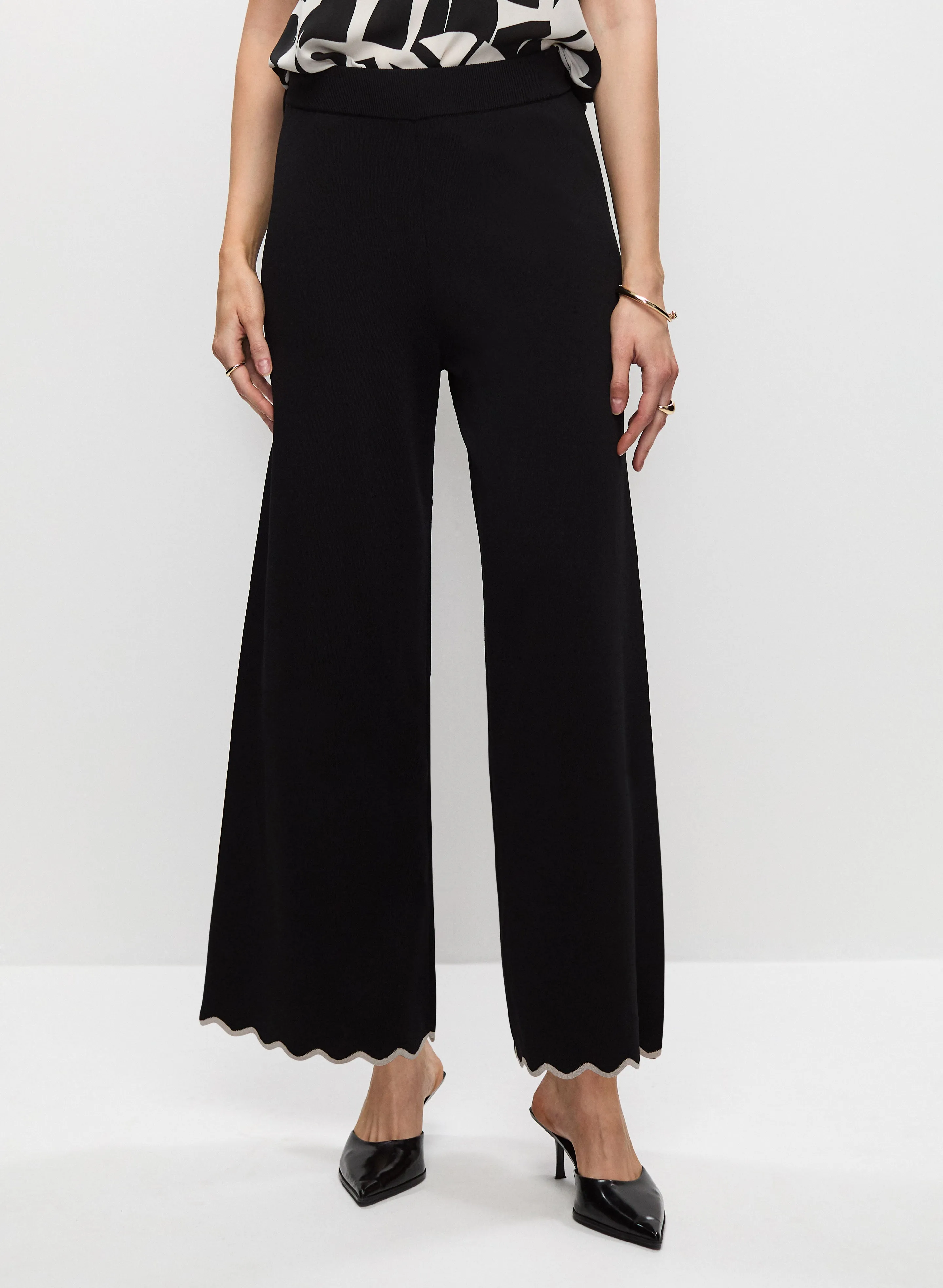 Knit Scallop Hem Culotte Pants sold by Melanie Lyne
