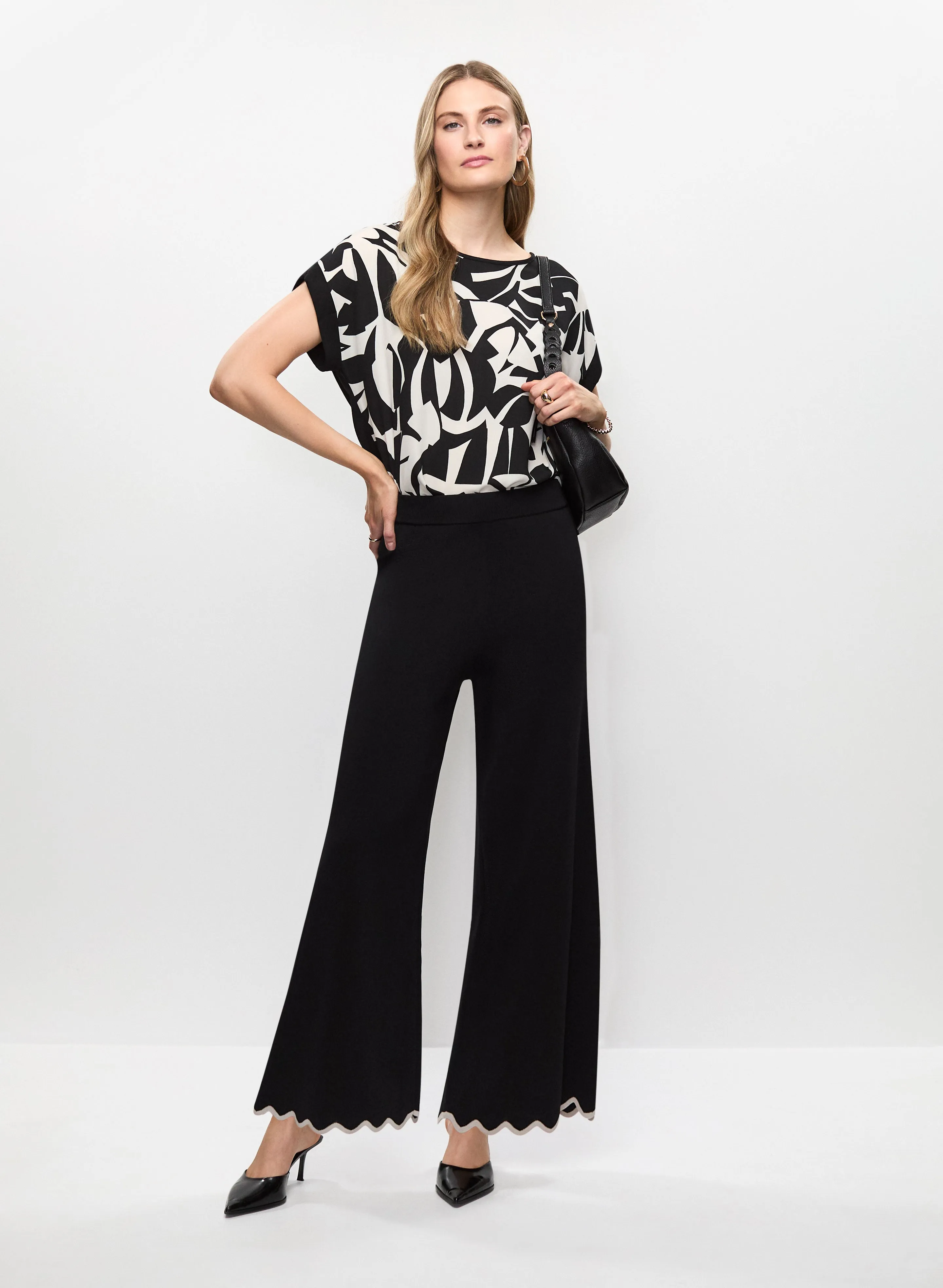 Knit Scallop Hem Culotte Pants sold by Melanie Lyne product image thumbnail 4