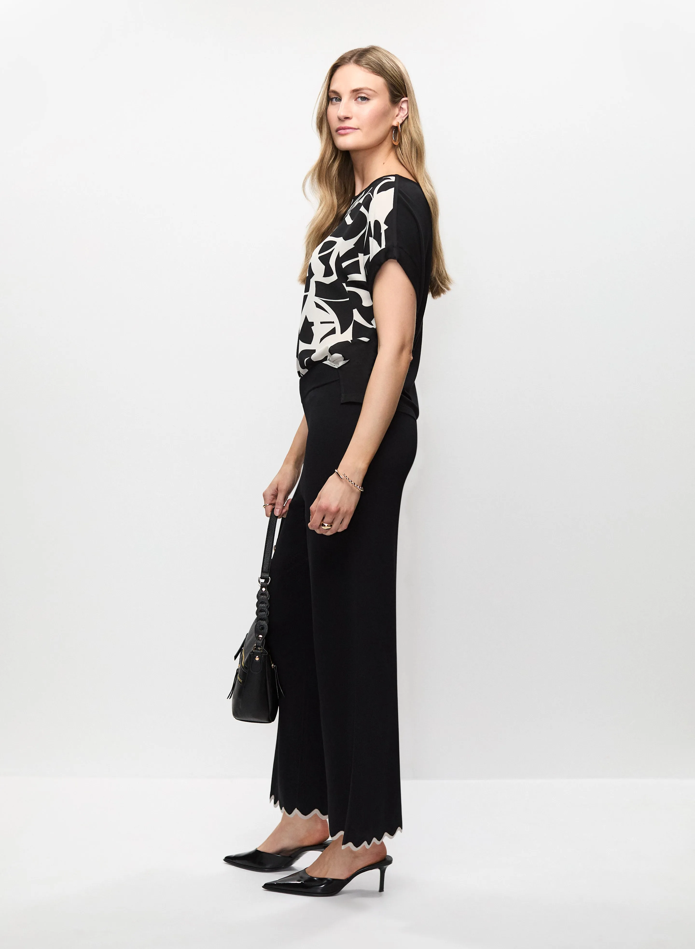 Knit Scallop Hem Culotte Pants sold by Melanie Lyne product image thumbnail 5