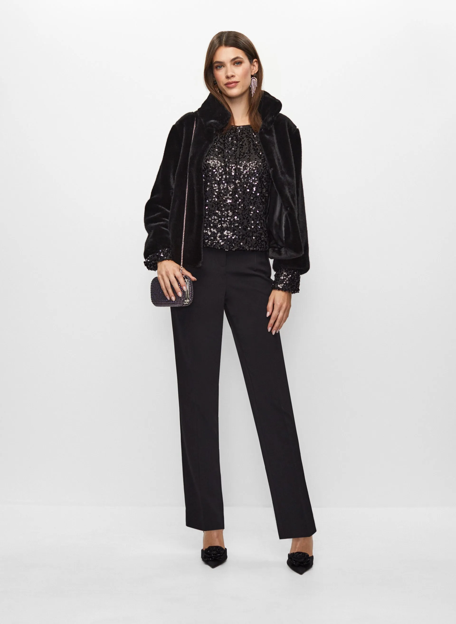 Short Faux Fur Coat sold by Melanie Lyne product image thumbnail 3