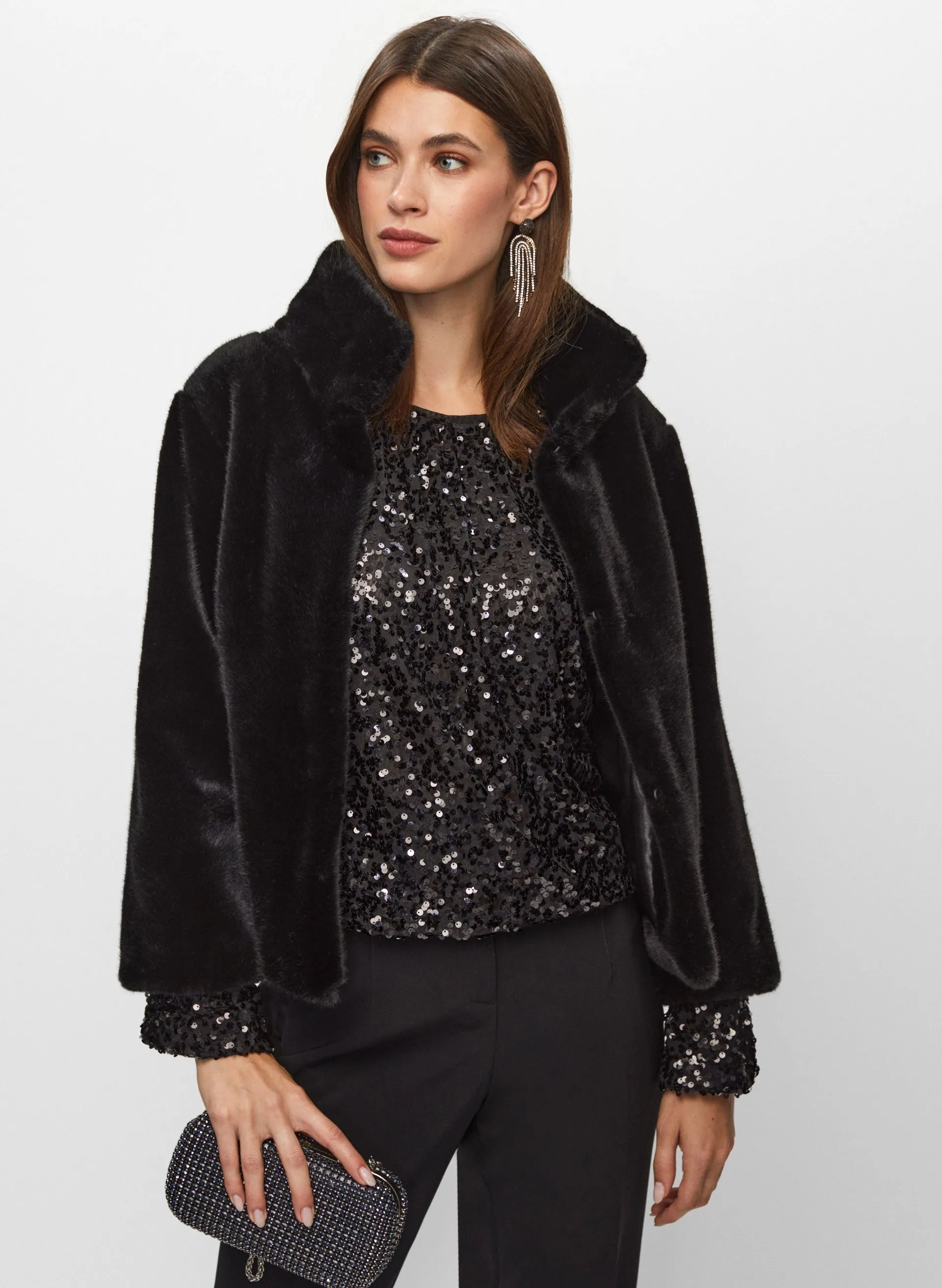 Short Faux Fur Coat sold by Melanie Lyne product image thumbnail 5