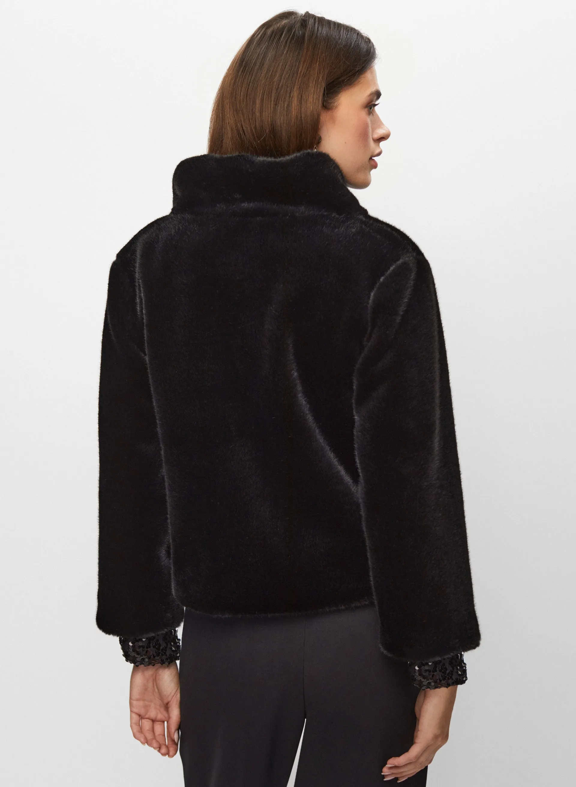 Short Faux Fur Coat sold by Melanie Lyne product image thumbnail 4