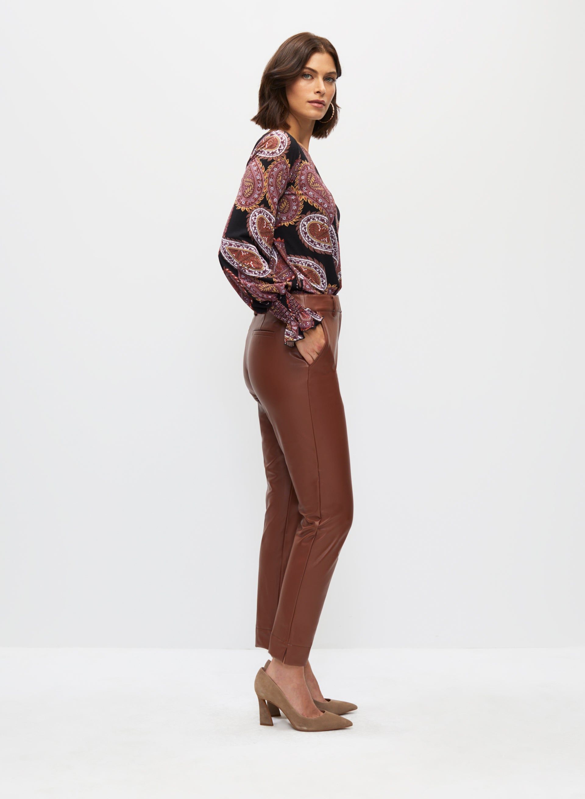 Vegan Leather Straight Leg Pants sold by Melanie Lyne product image thumbnail 3