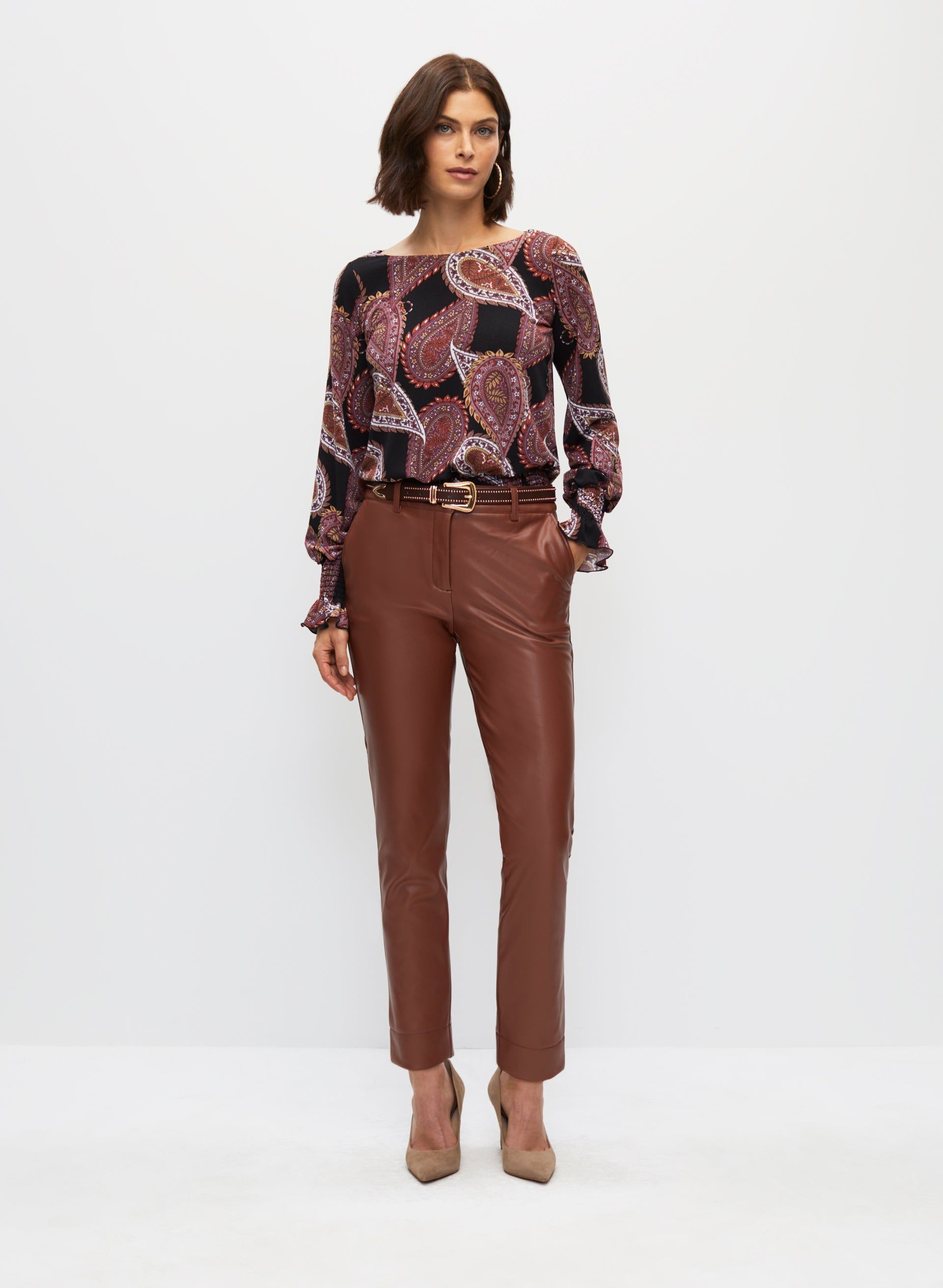 Vegan Leather Straight Leg Pants sold by Melanie Lyne