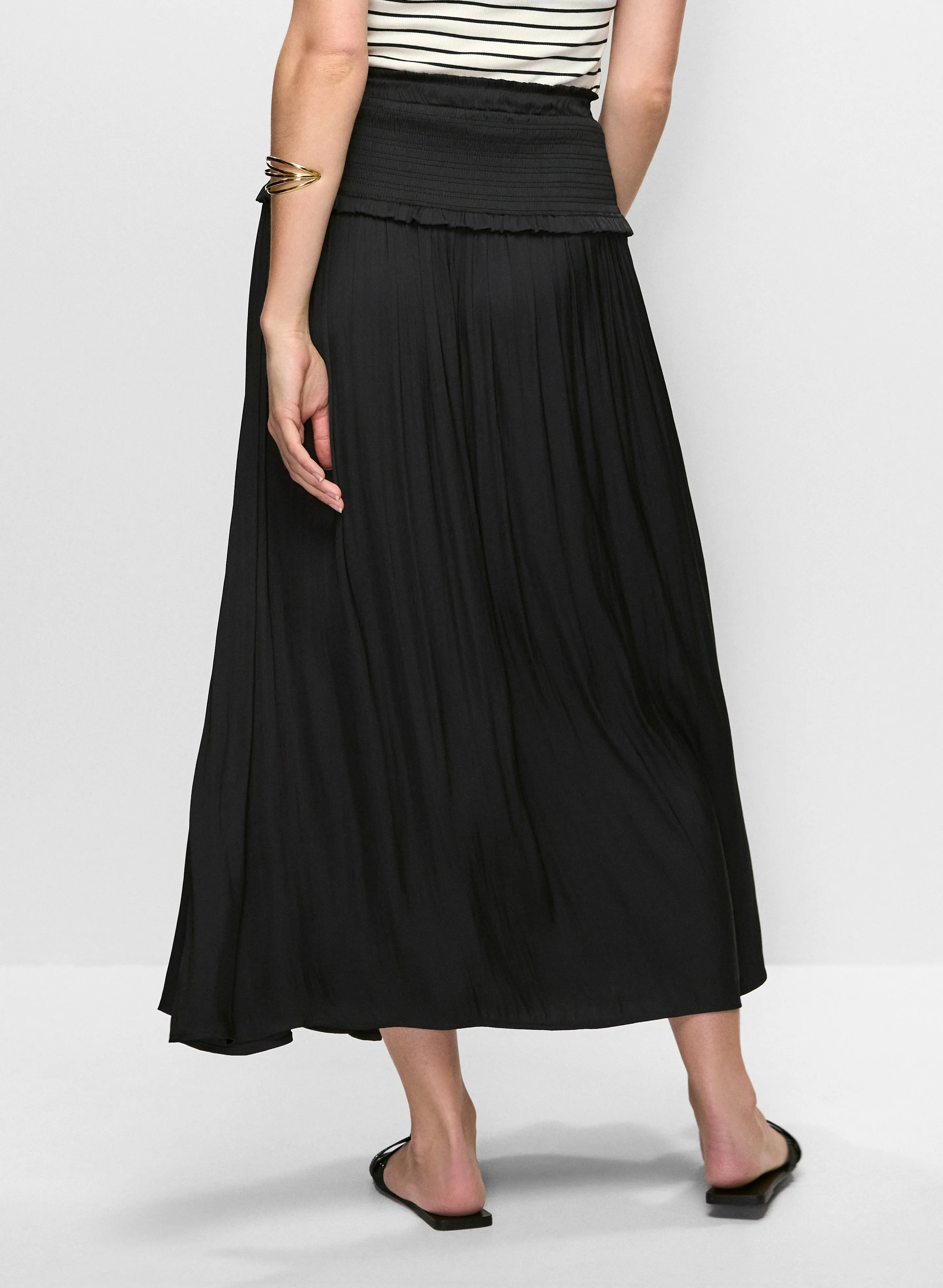 Shirred Waist Satin Maxi Skirt sold by Melanie Lyne product image thumbnail 2