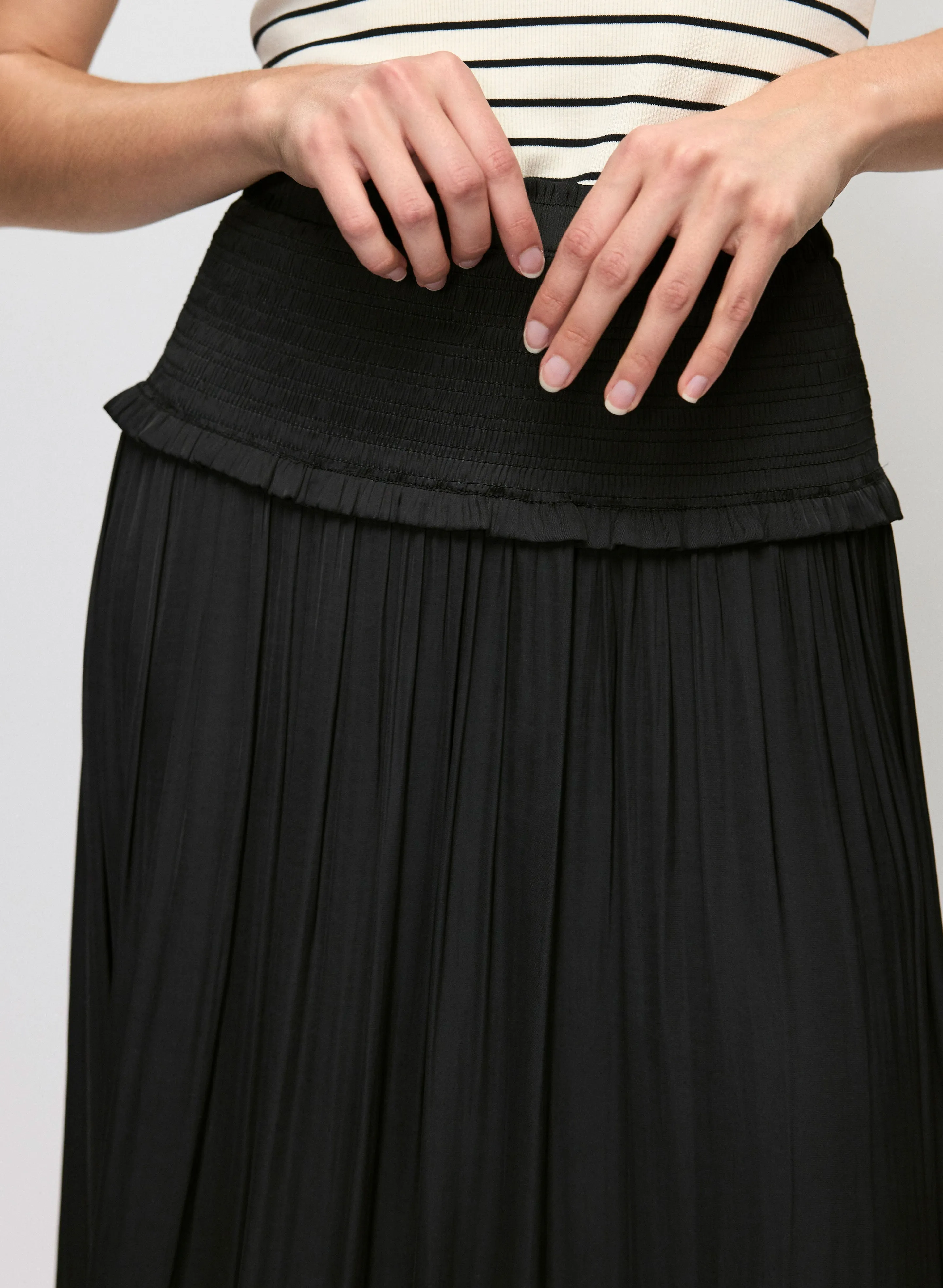 Shirred Waist Satin Maxi Skirt sold by Melanie Lyne product image thumbnail 4