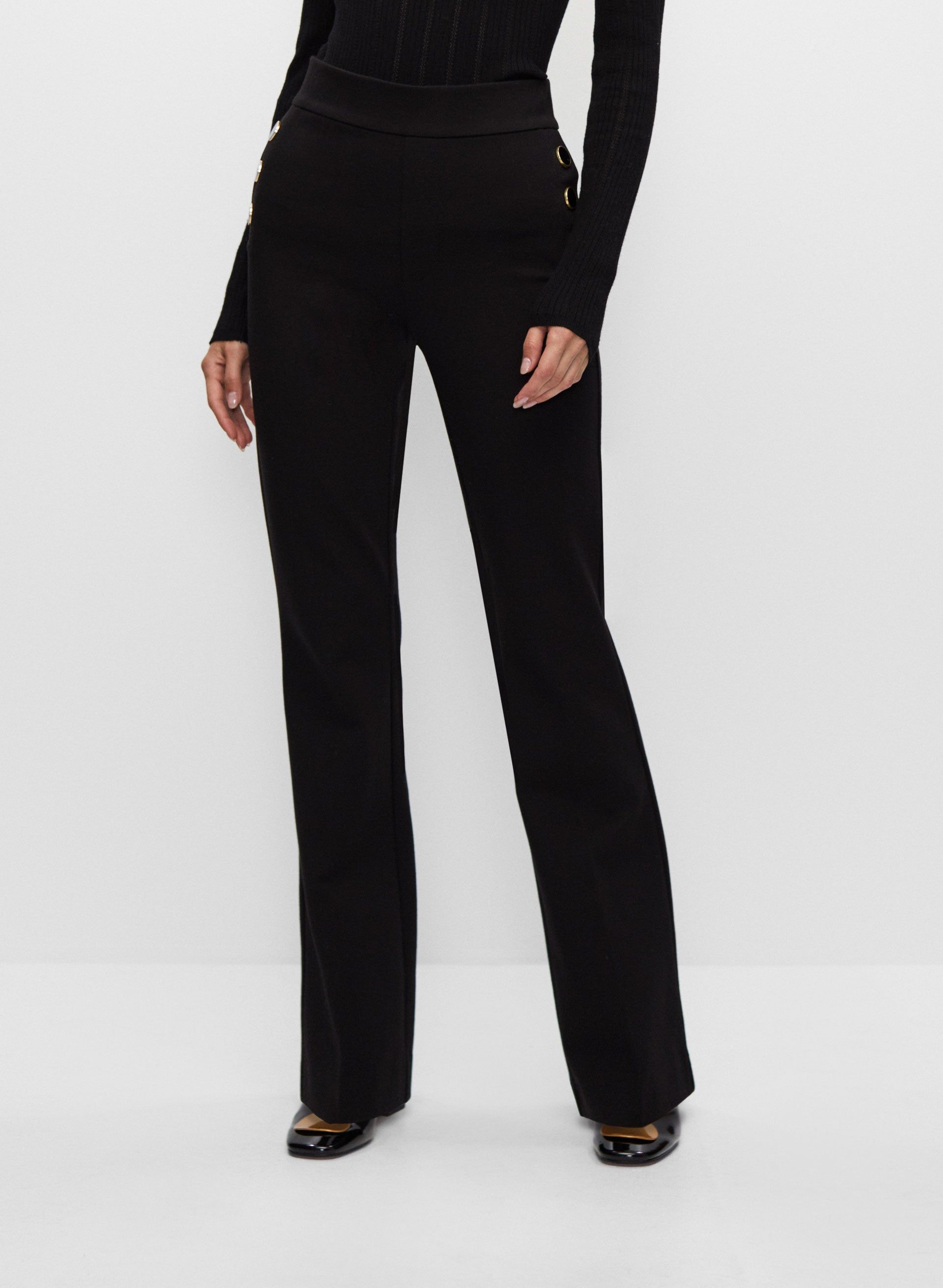 Pull-On Button Detail Pants sold by Melanie Lyne