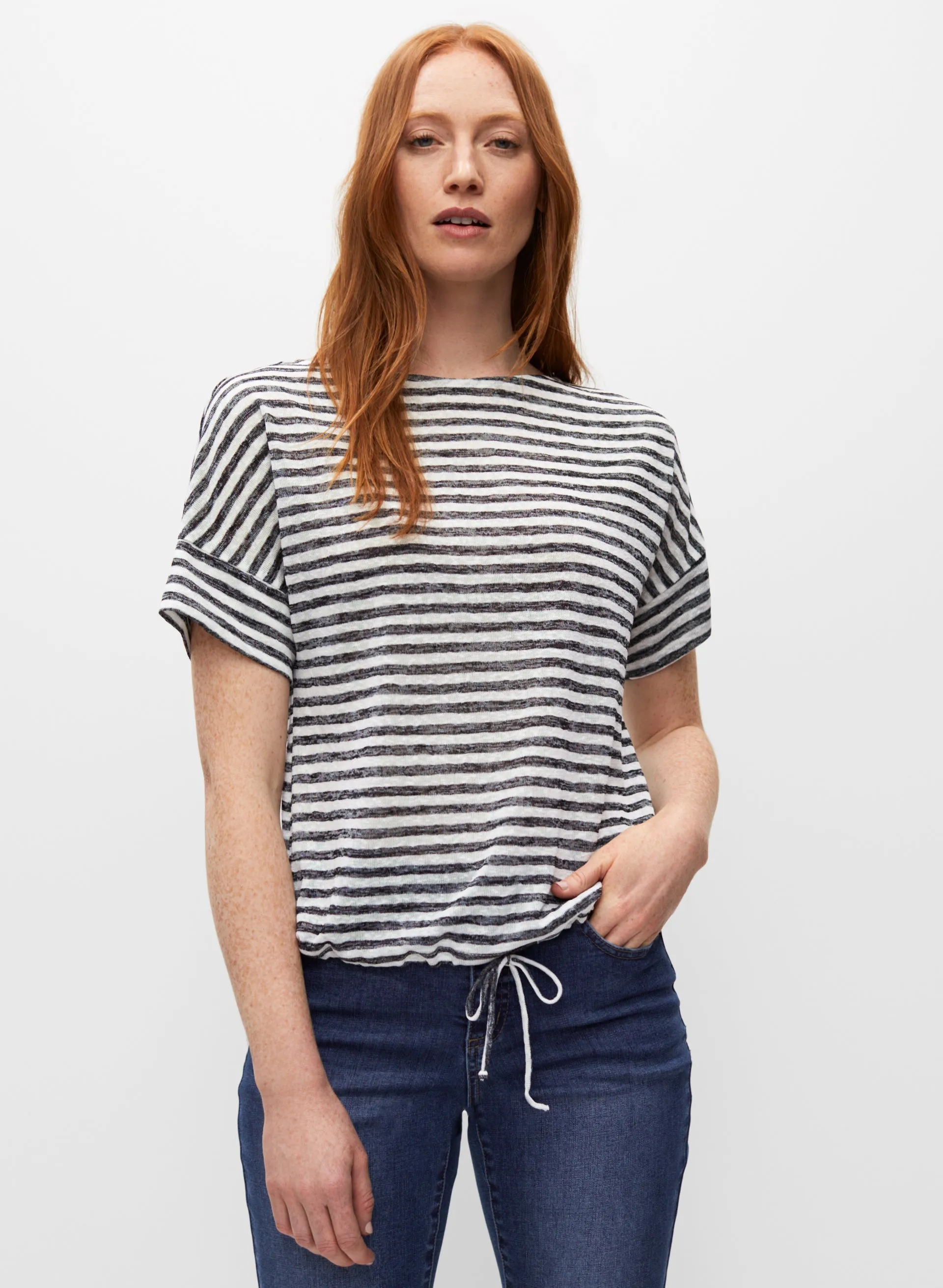 Stripe Print Short Sleeve Top sold by Melanie Lyne