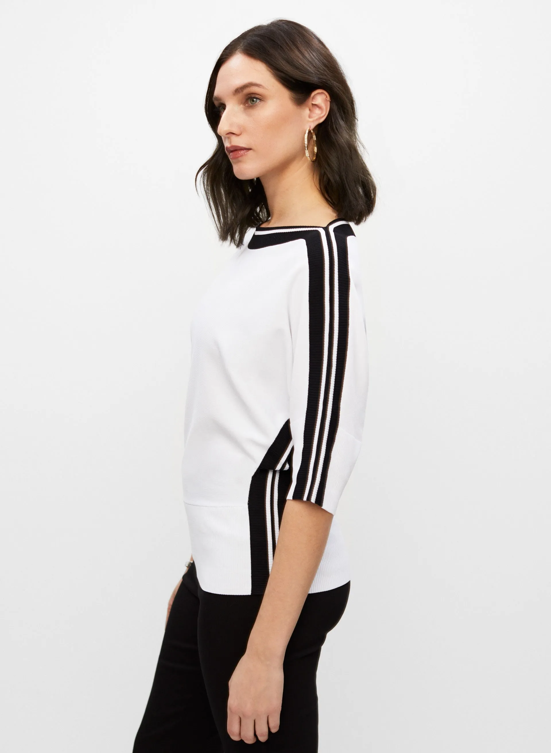 Joseph Ribkoff - Stripe Trim Sweater sold by Melanie Lyne product image thumbnail 2