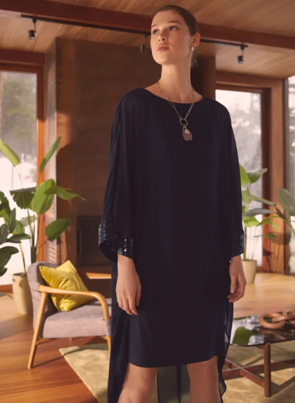 Asymmetric Sequin Detail Chiffon Dress sold by Melanie Lyne