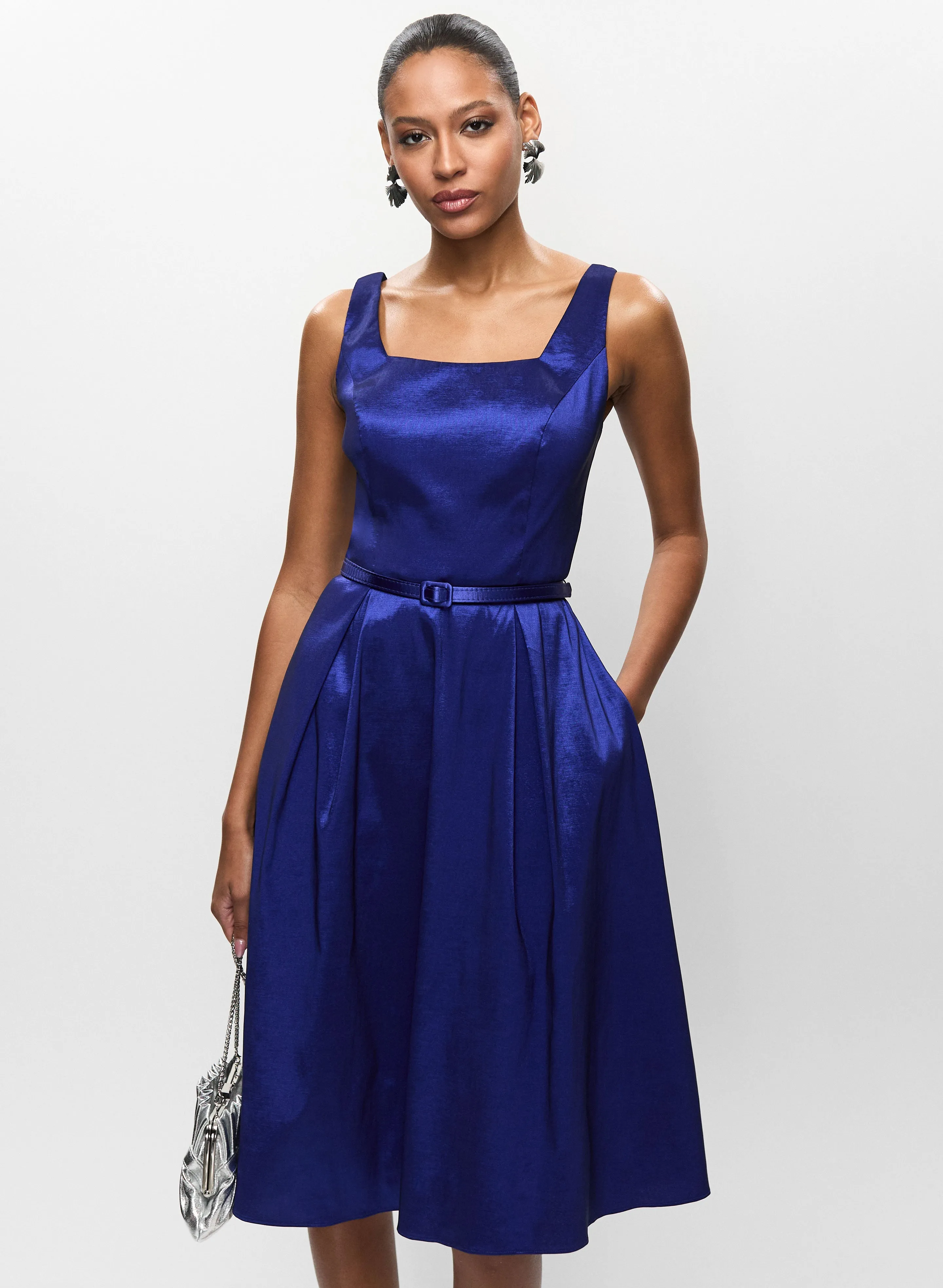 Square Neck Taffeta Dress sold by Melanie Lyne product image thumbnail 2