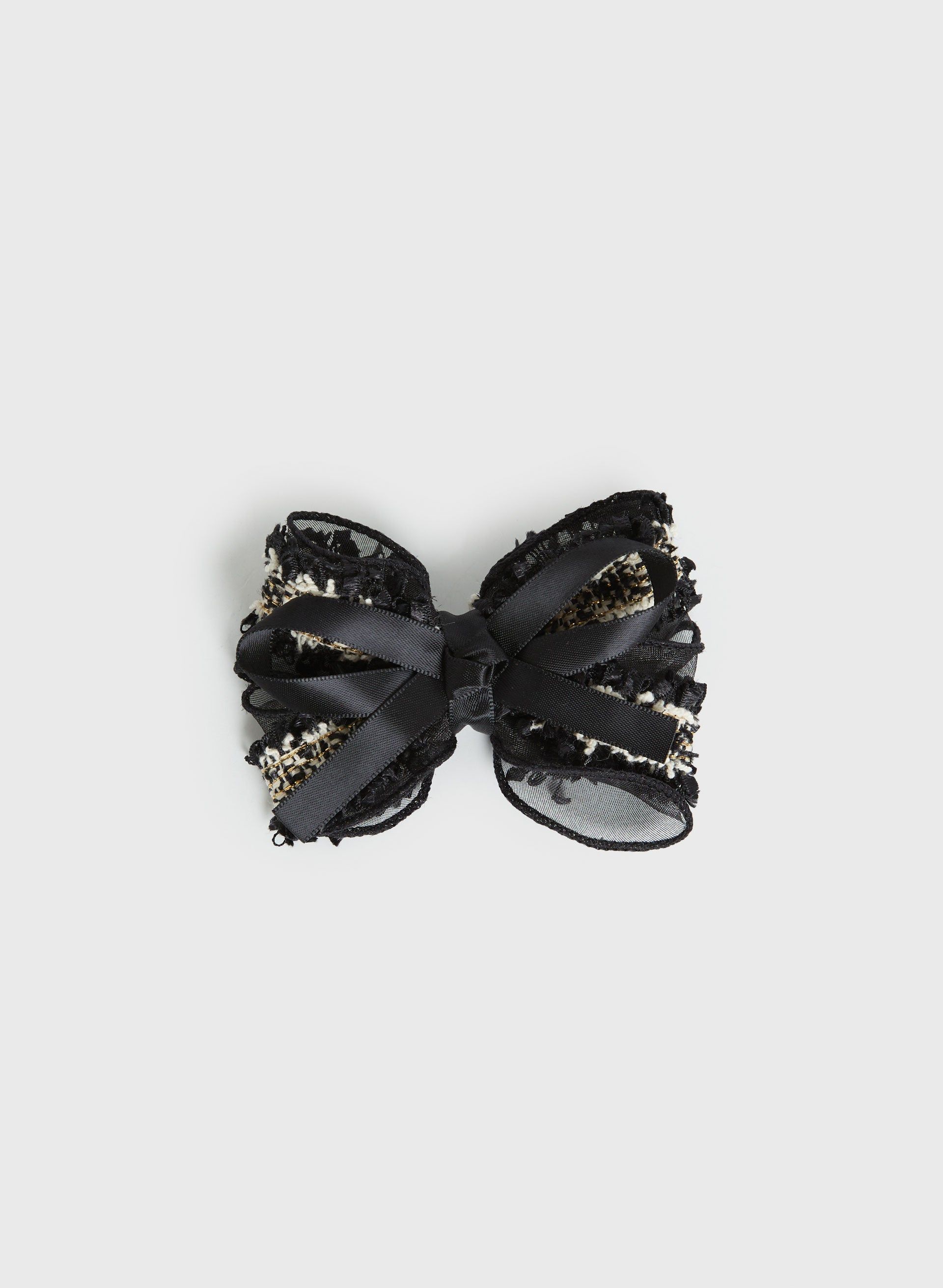 Tweed Bow & Pearl Pin sold by Melanie Lyne