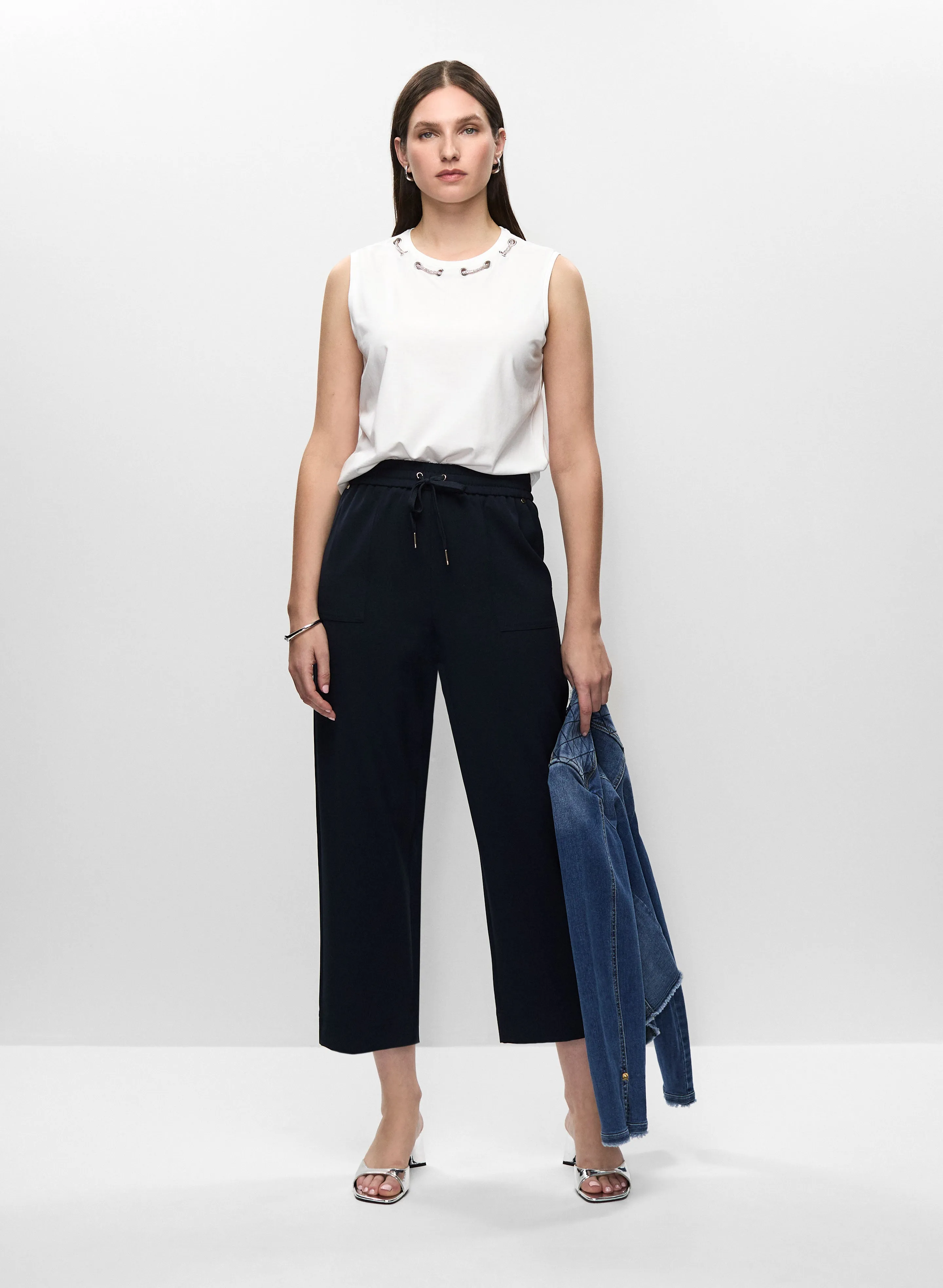 Quilted Denim Jacket & Drawstring Capri Pants sold by Melanie Lyne