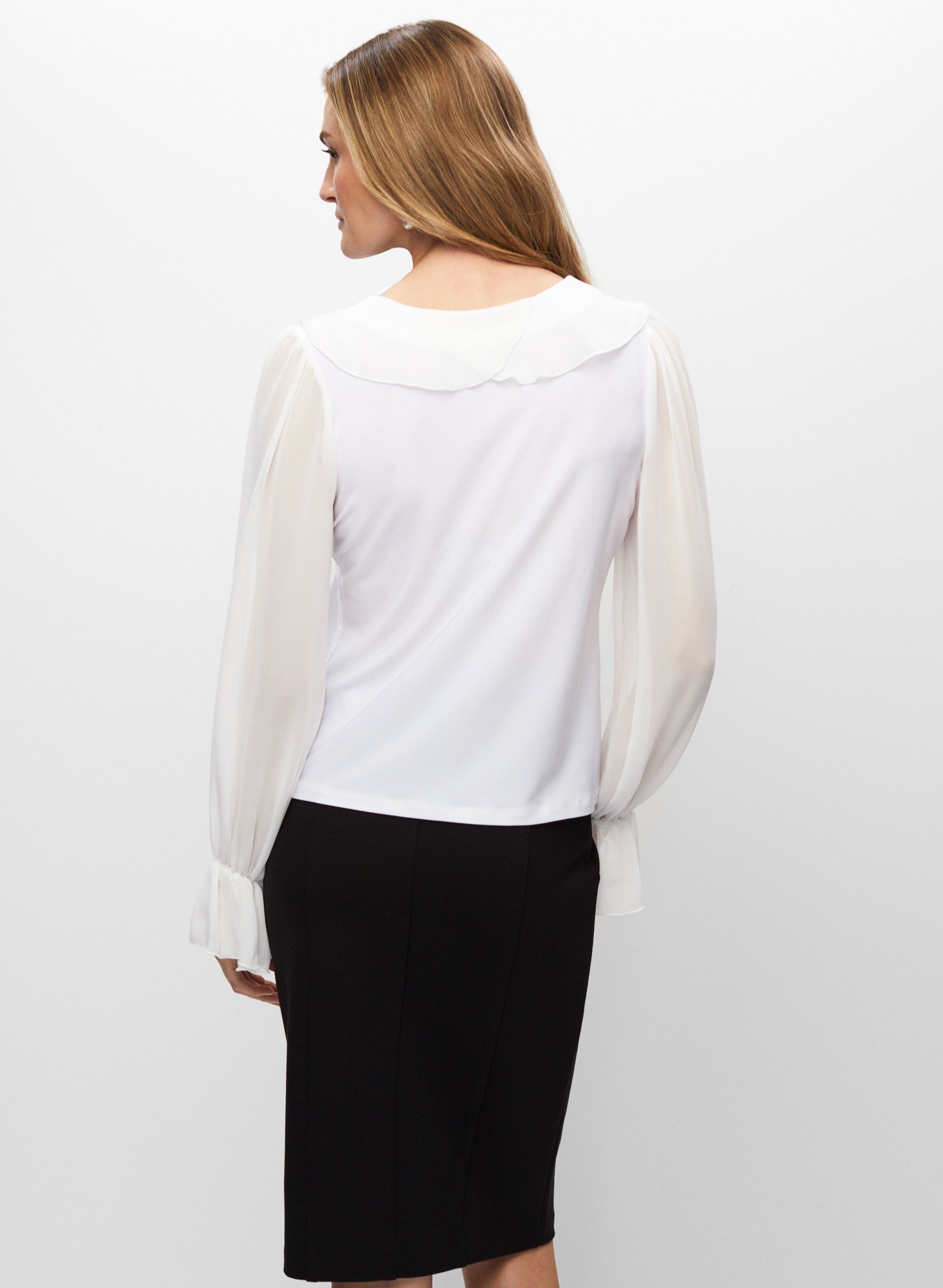 Ruffle Detail Long Sleeve Blouse sold by Melanie Lyne product image thumbnail 2