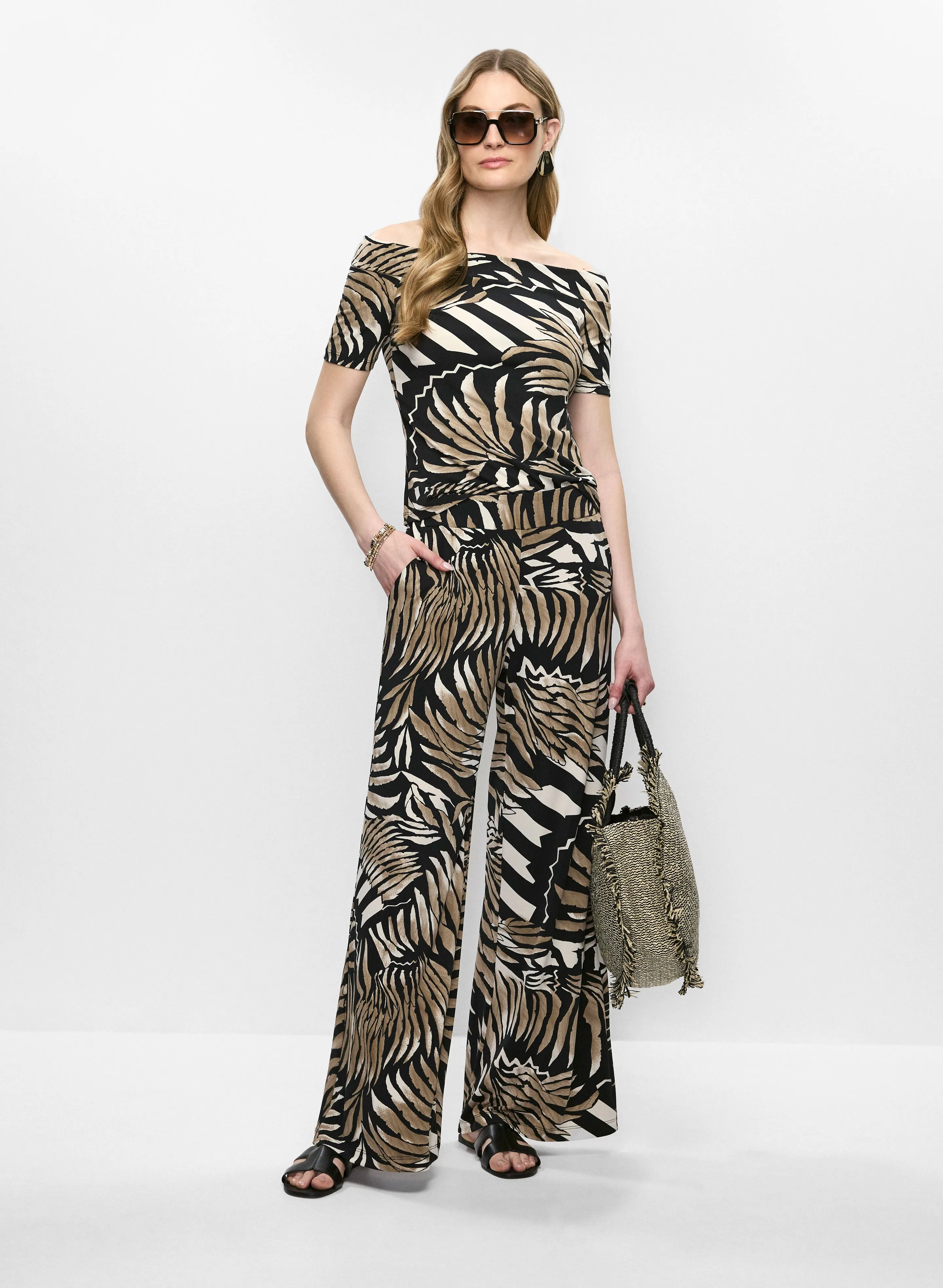 Leaf Print T-Shirt & Wide Leg Pants sold by Melanie Lyne