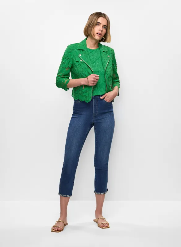 3/4 Sleeve Cropped Lace Jacket & Denim Capris sold by Melanie Lyne