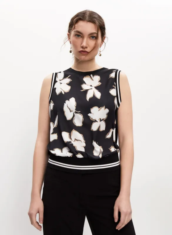 Abstract Floral Contrast Top sold by Melanie Lyne