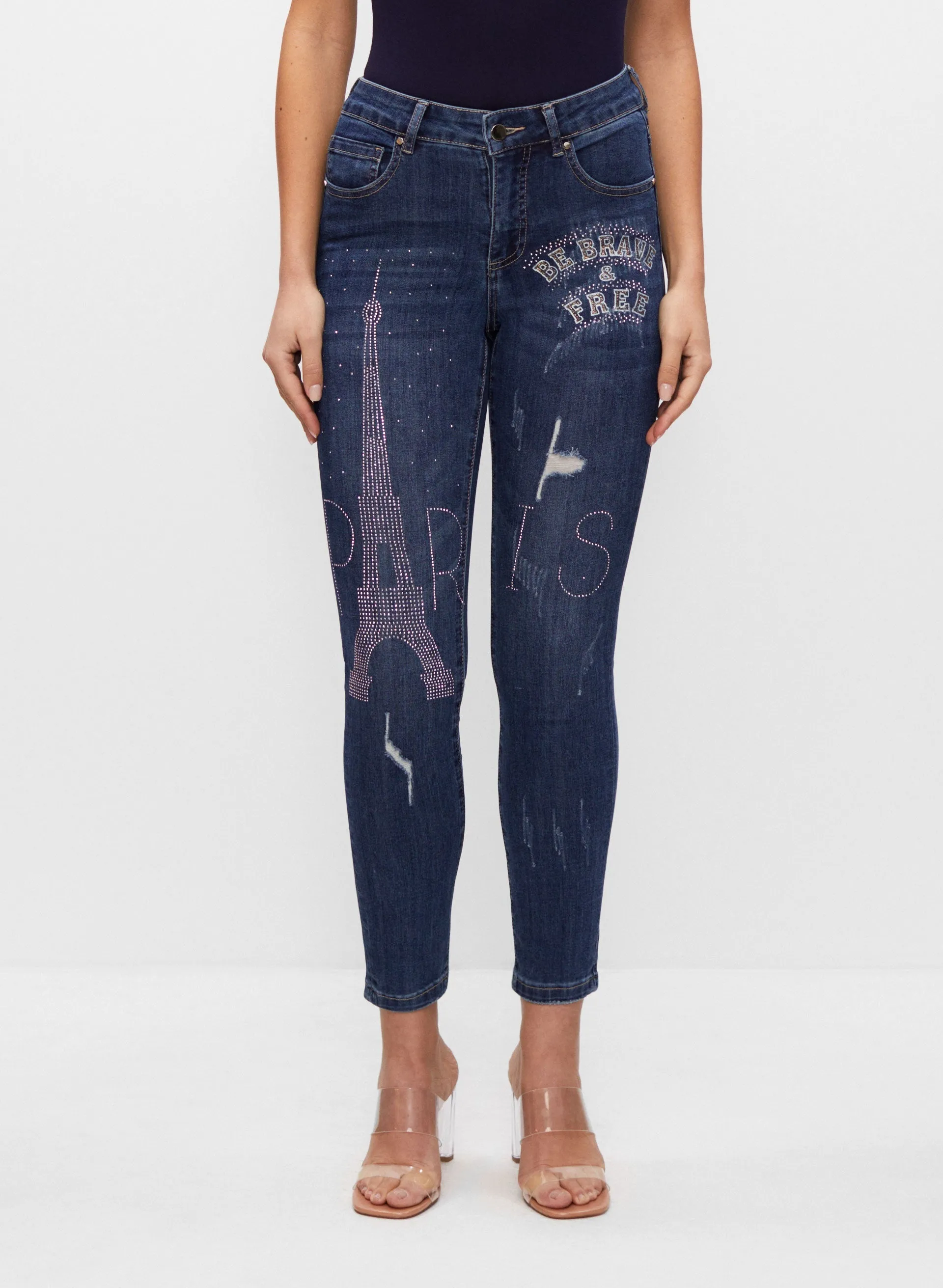 Frank Lyman - Embellished Slim Leg Jeans sold by Melanie Lyne