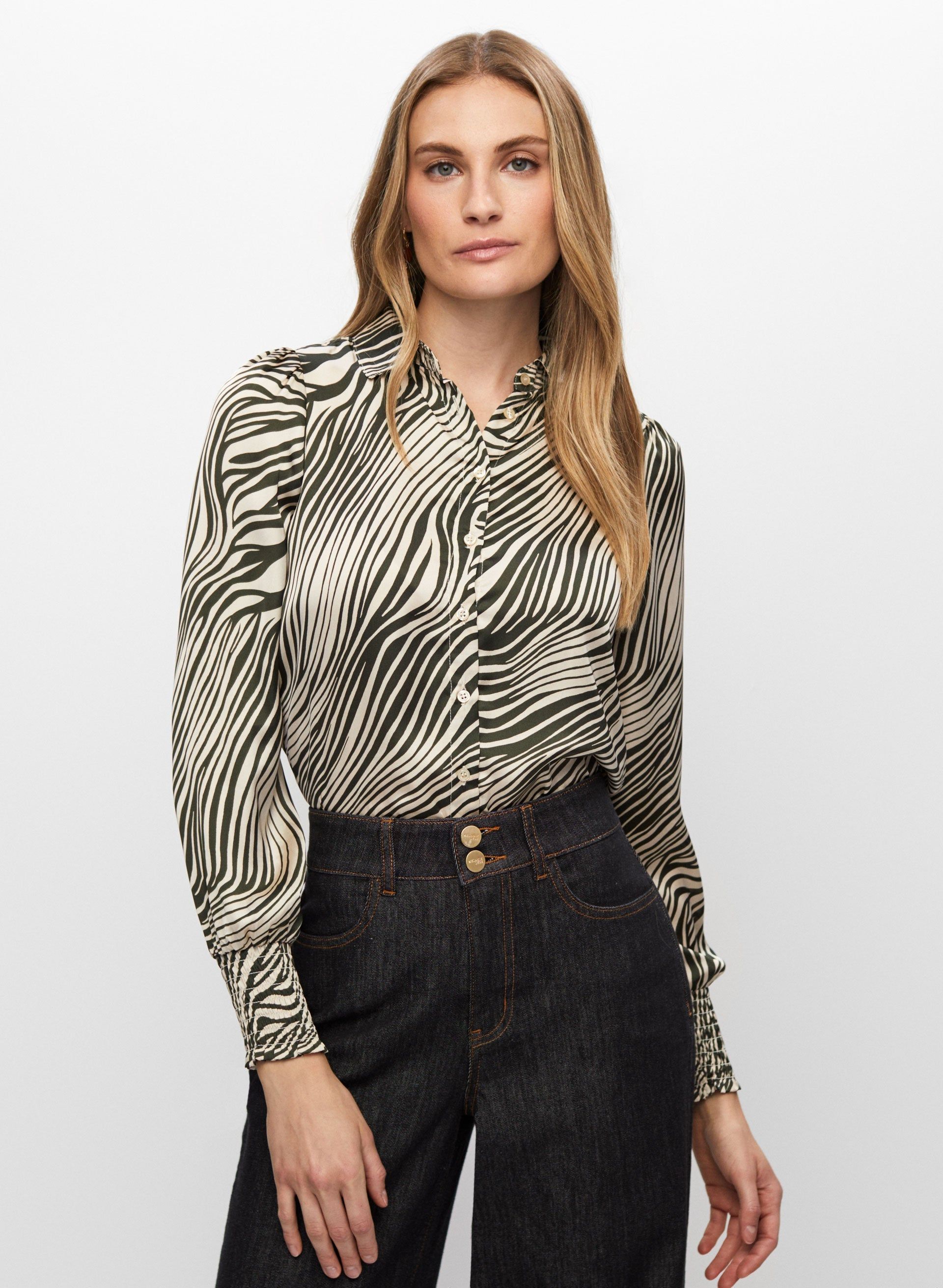 Zebra Print Long Sleeve Blouse sold by Melanie Lyne