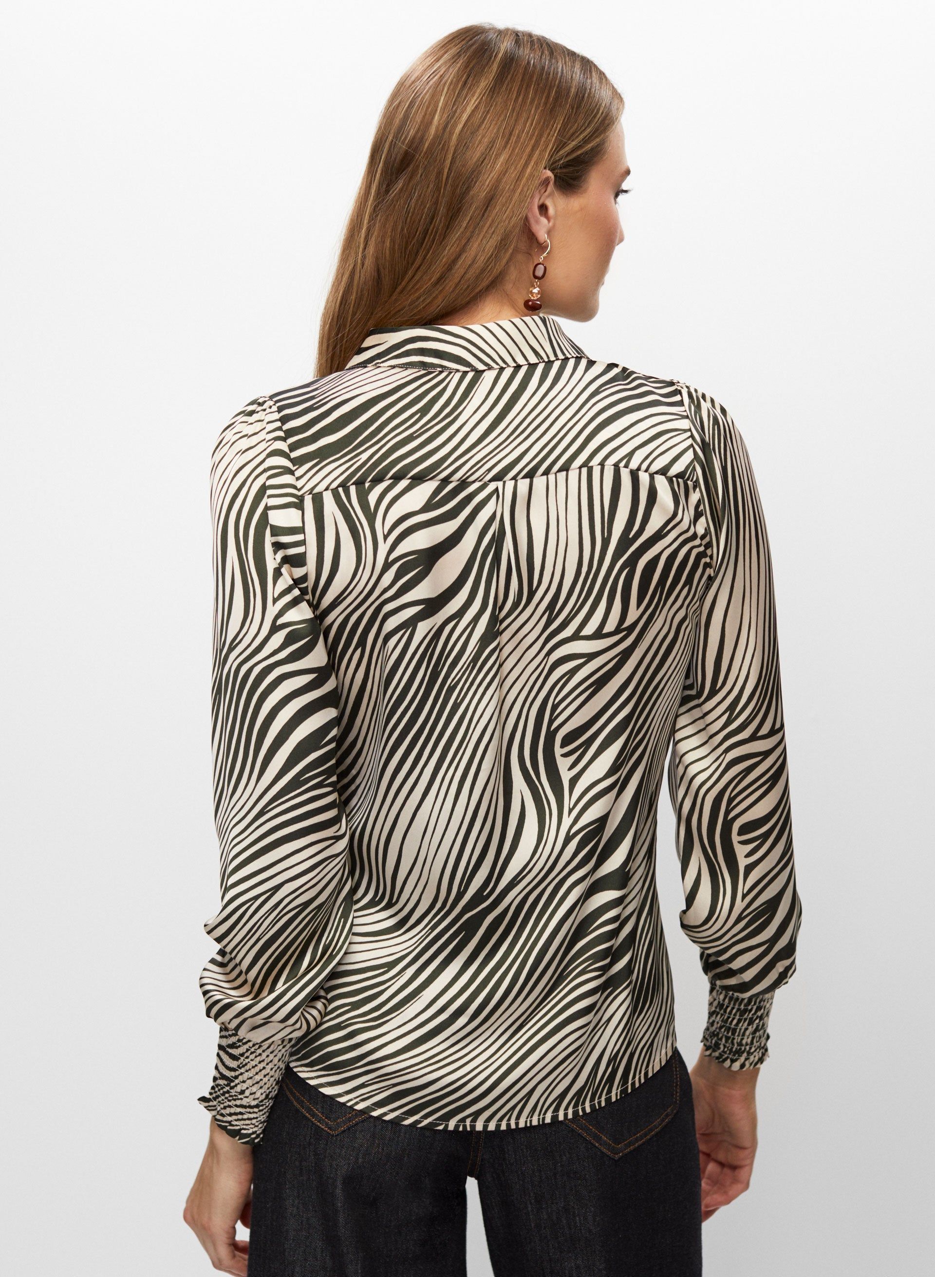 Zebra Print Long Sleeve Blouse sold by Melanie Lyne product image thumbnail 4