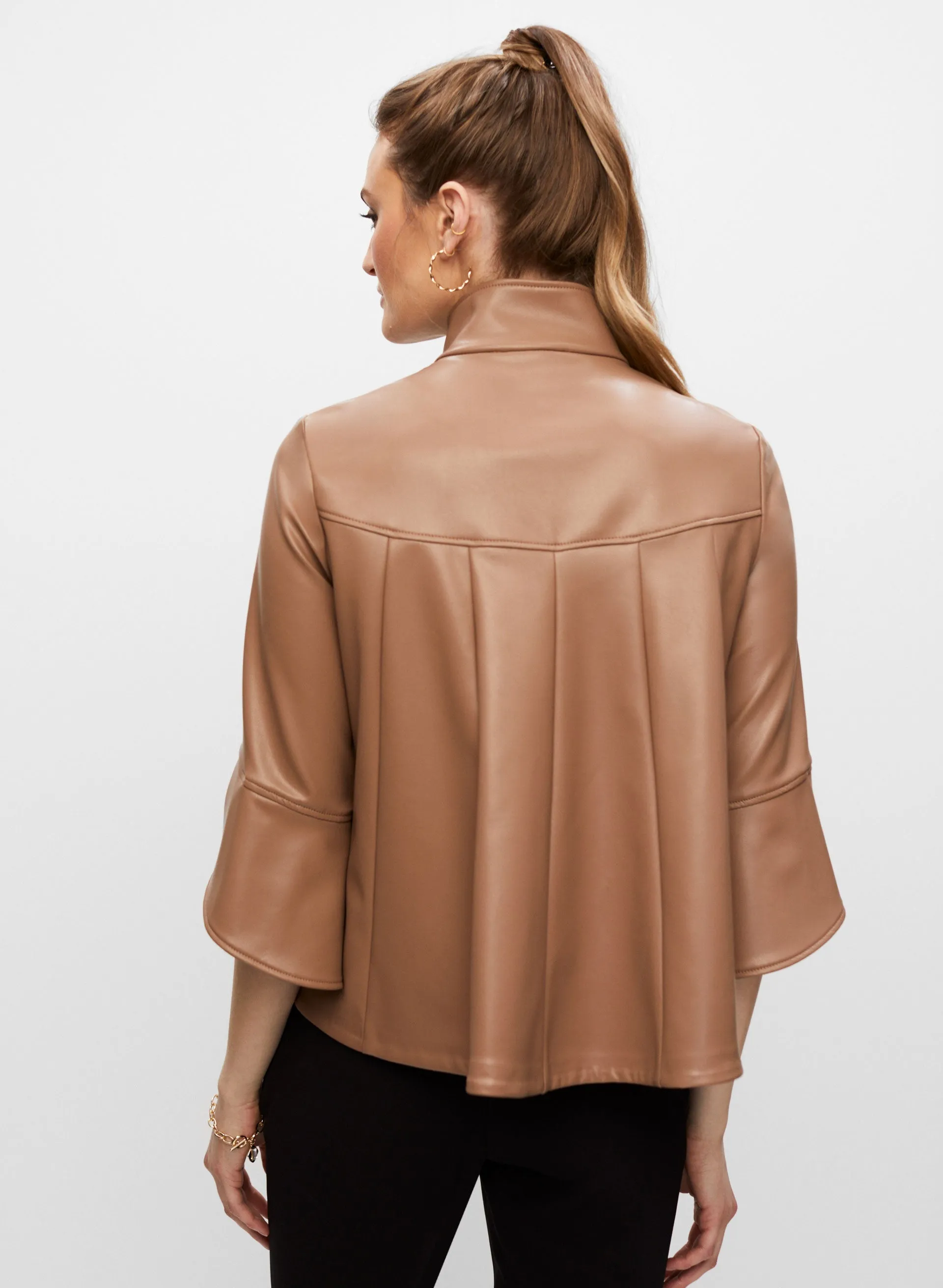 Joseph Ribkoff - Button Detail Vegan Leather Jacket sold by Melanie Lyne product image thumbnail 2
