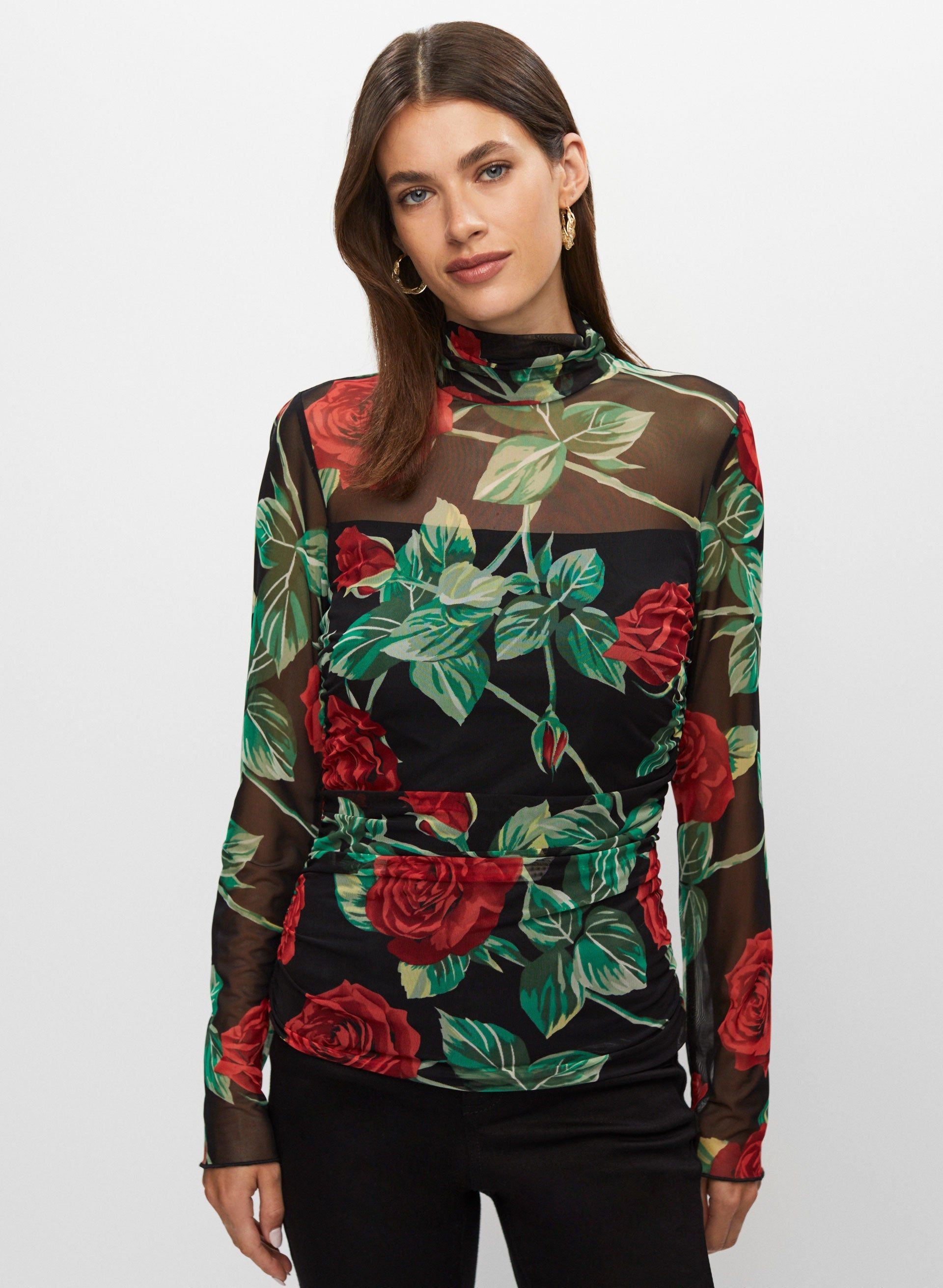 Semi-Sheer Floral Motif Top sold by Melanie Lyne product image thumbnail 5