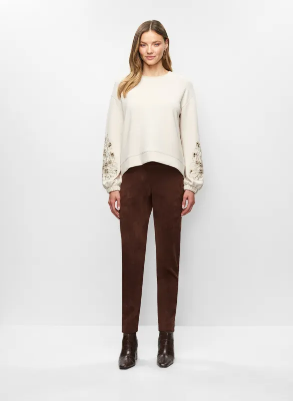 Floral Appliqué Sweater & Faux Suede Leggings sold by Melanie Lyne