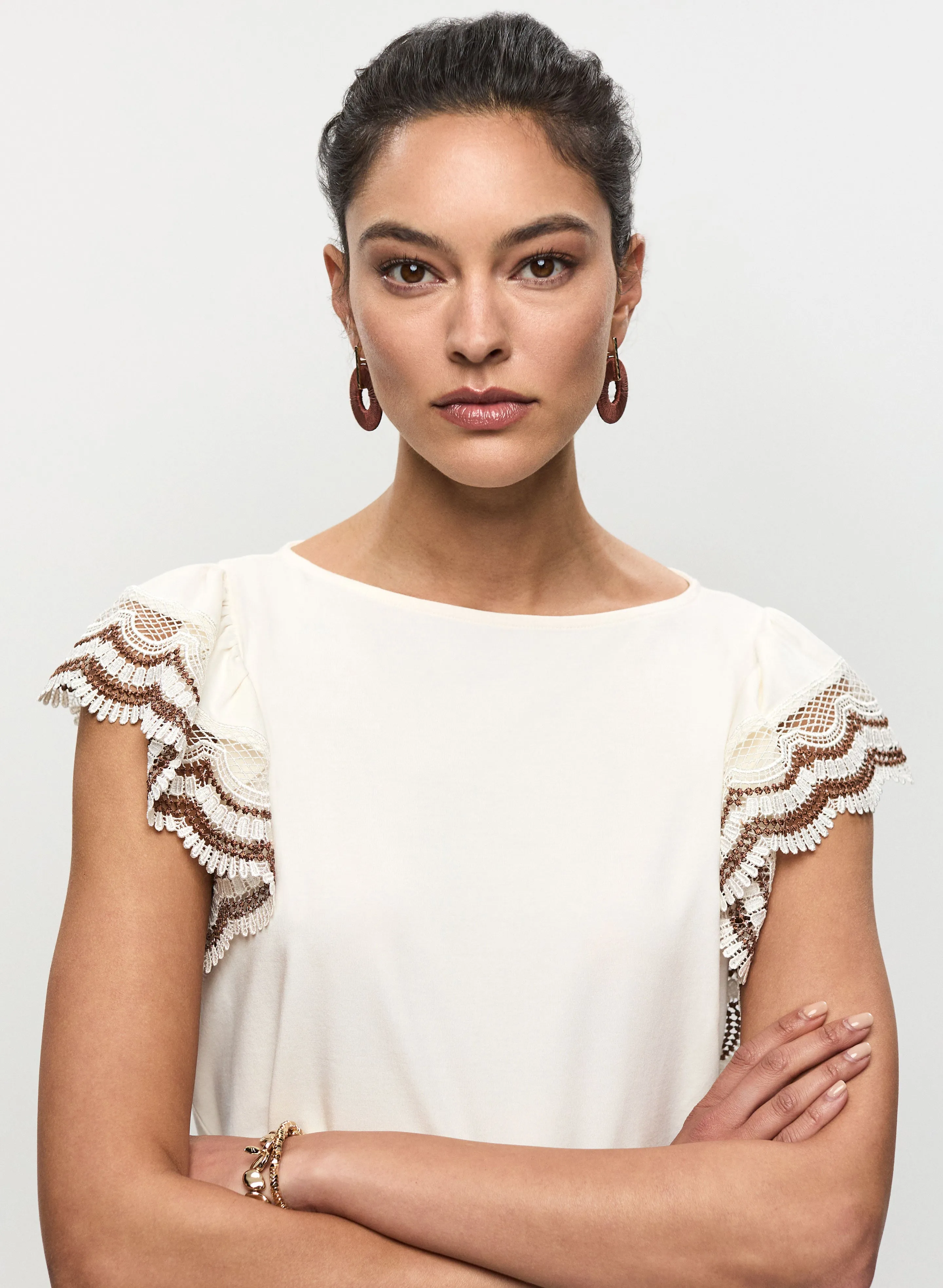 Crochet Lace Sleeve Top sold by Melanie Lyne product image thumbnail 2