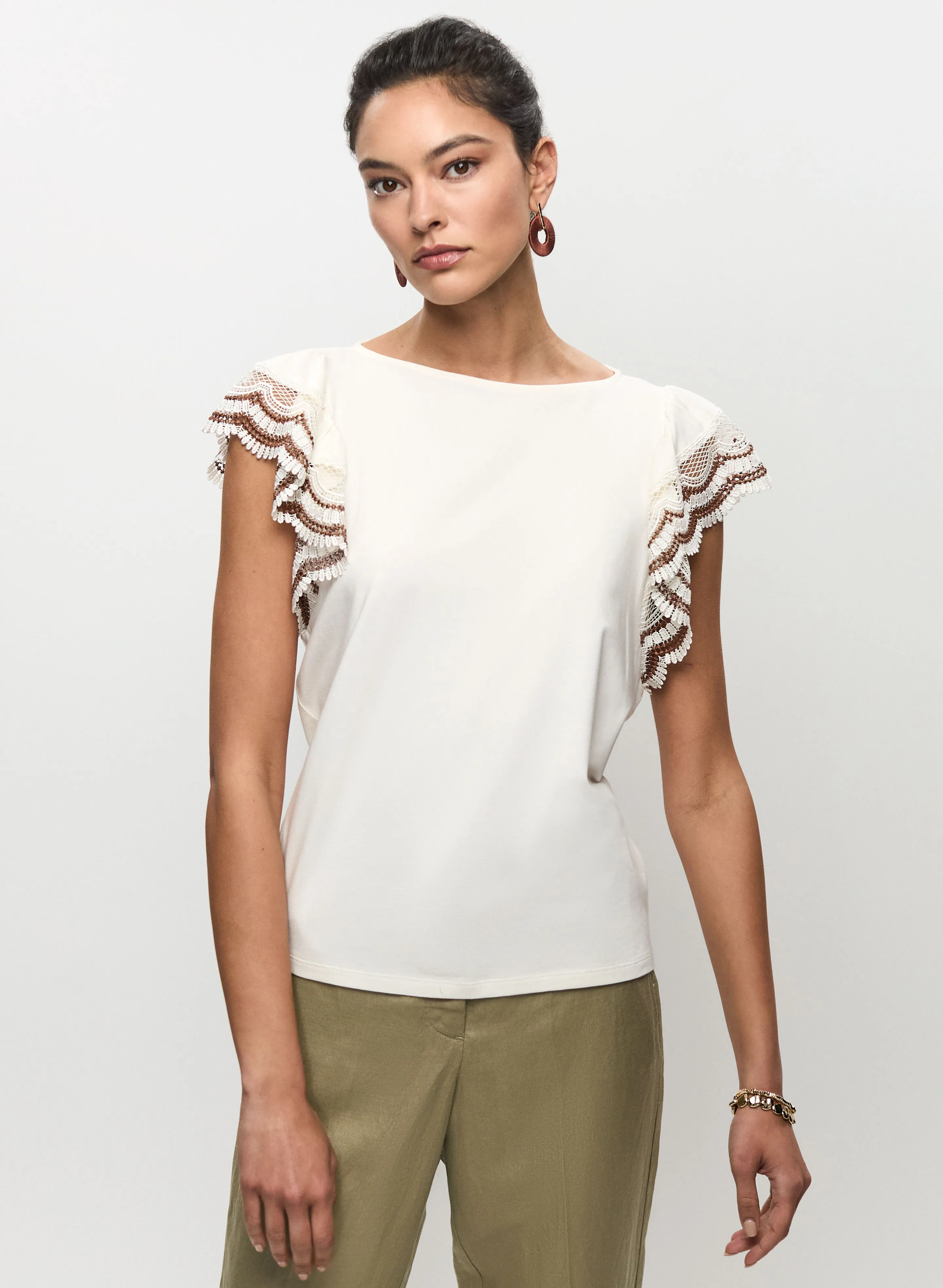 Crochet Lace Sleeve Top sold by Melanie Lyne product image thumbnail 5