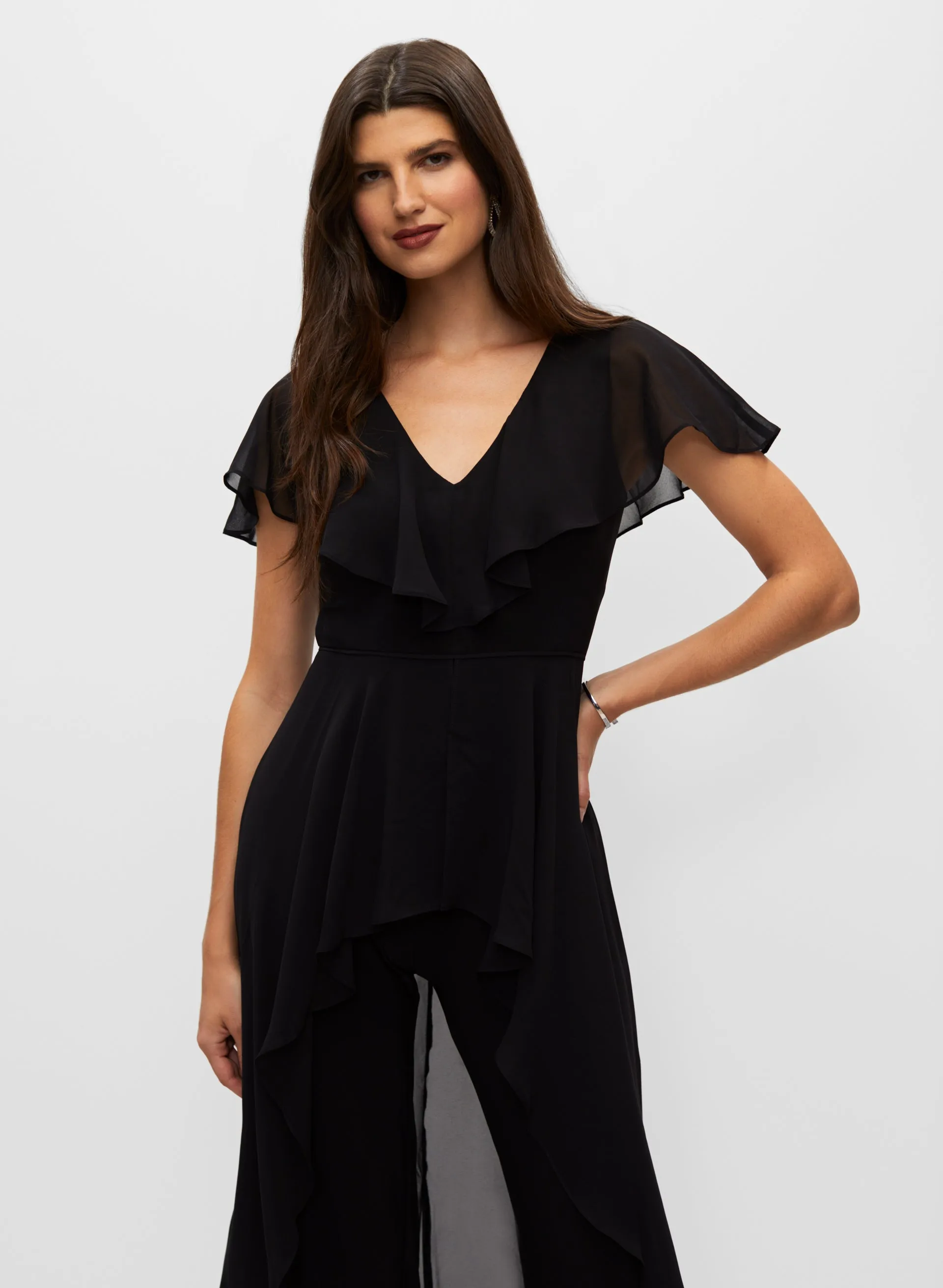 Adrianna Papell - High-Low Chiffon Jumpsuit sold by Melanie Lyne product image thumbnail 4