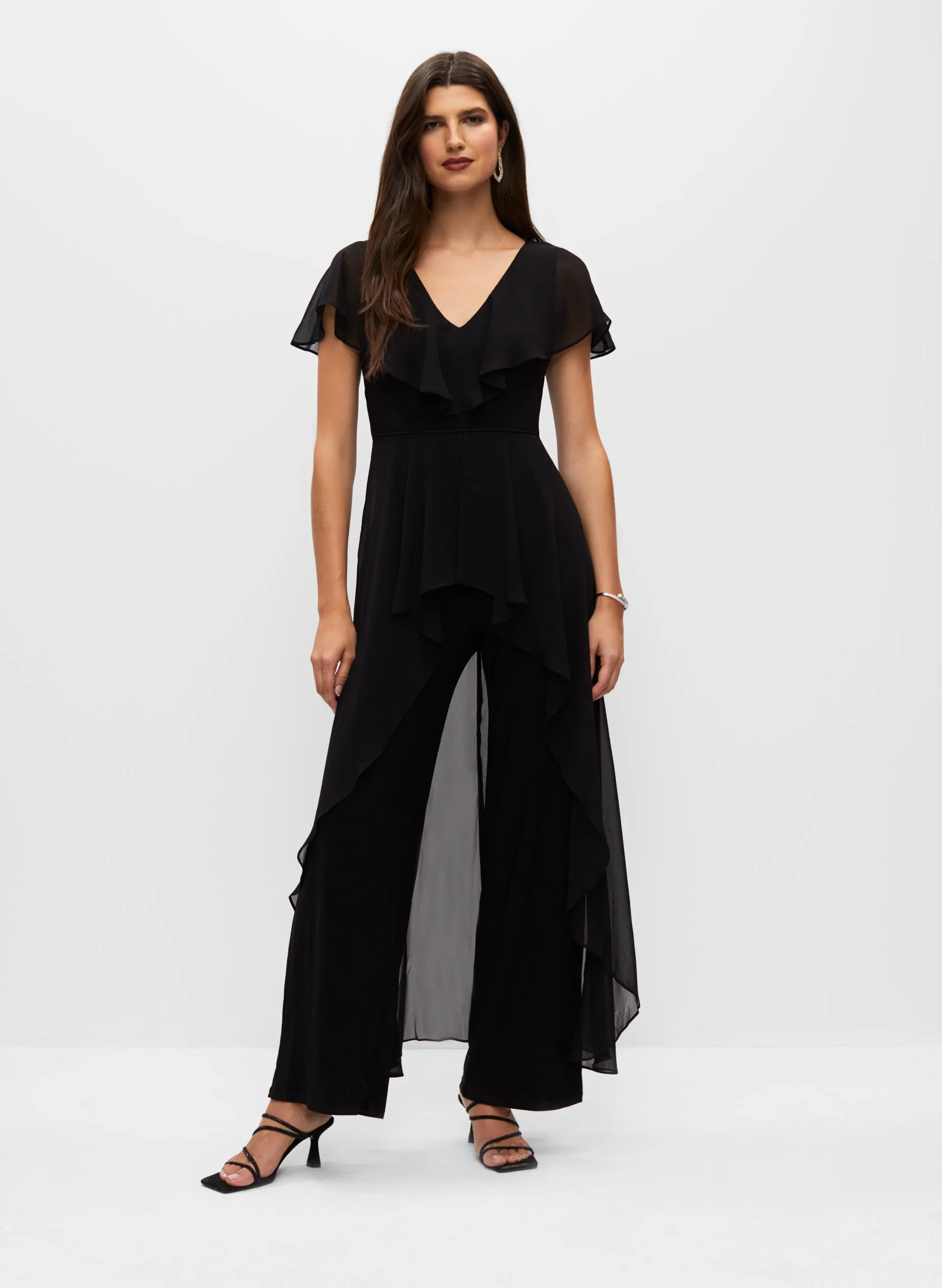 Adrianna Papell - High-Low Chiffon Jumpsuit sold by Melanie Lyne