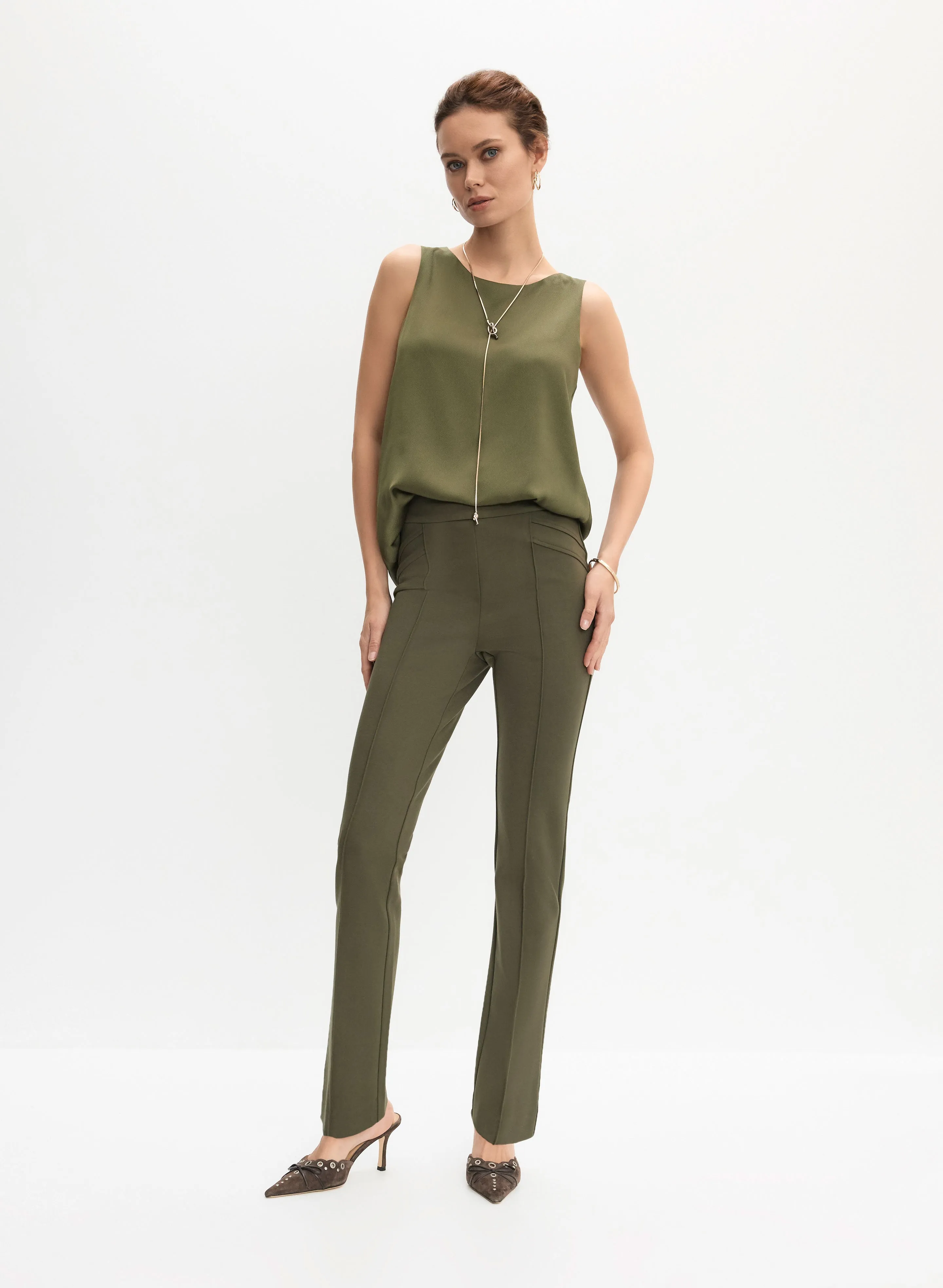 Essential Crew Neck Blouse & Madison Straight Leg Pant sold by Melanie Lyne