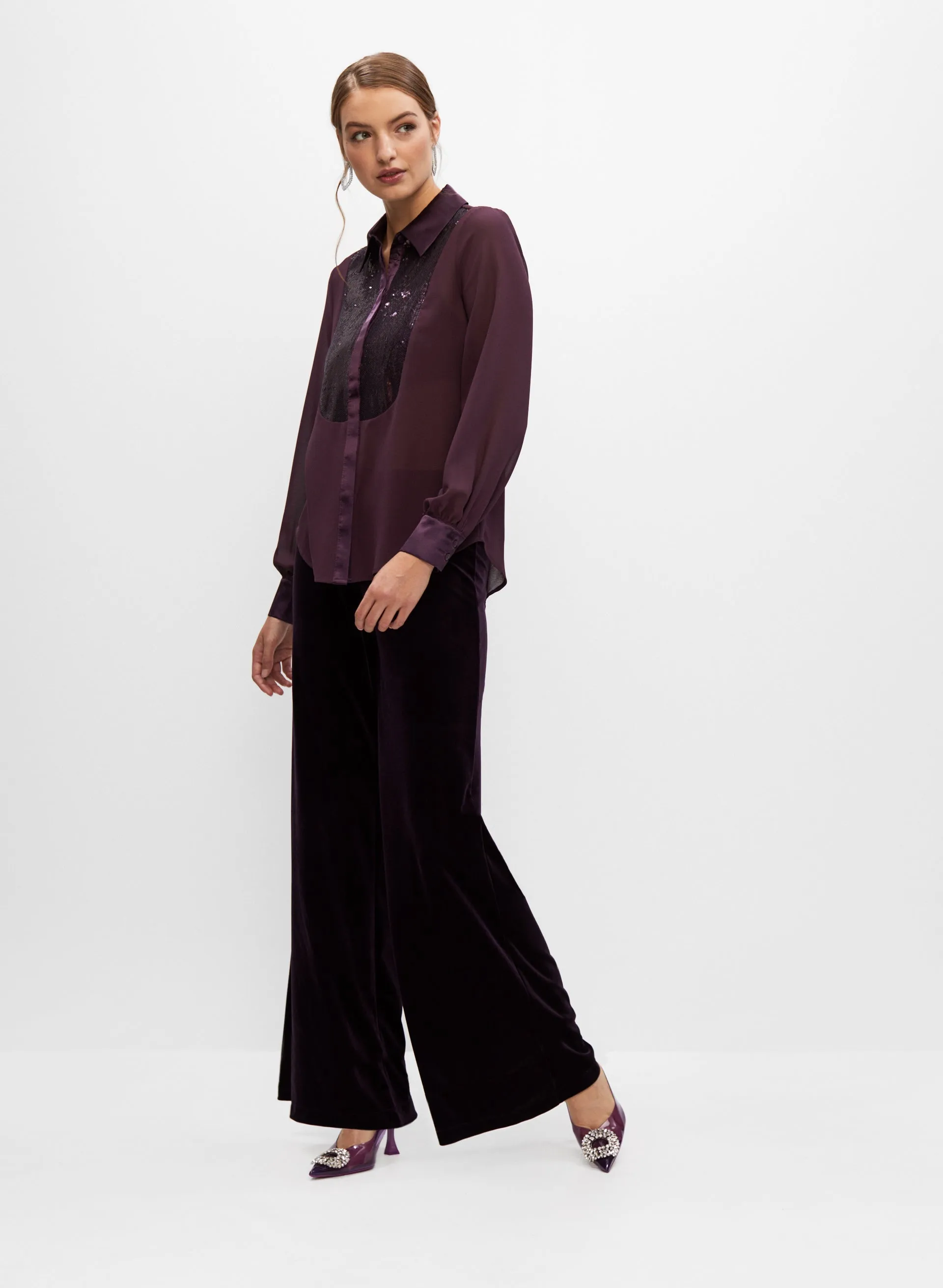 Sequin Detail Chiffon Blouse sold by Melanie Lyne product image thumbnail 3