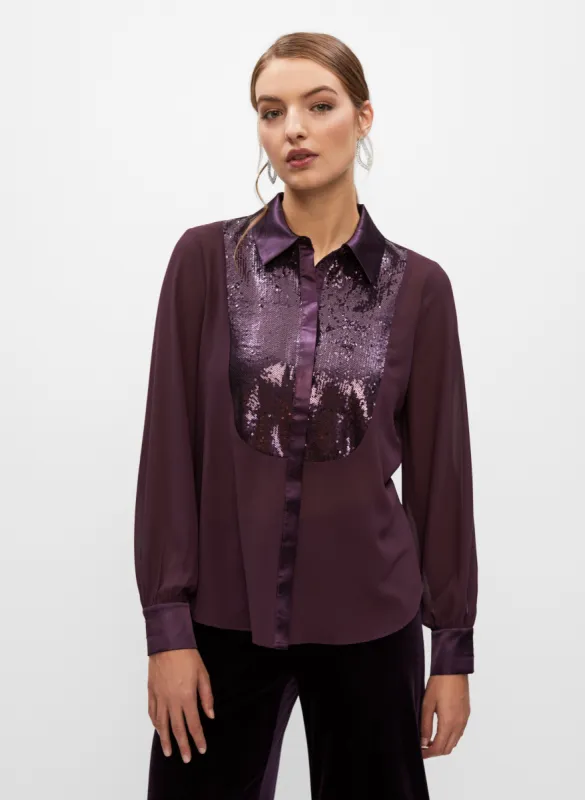 Sequin Detail Chiffon Blouse sold by Melanie Lyne