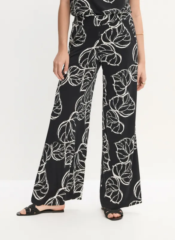 Graphic Leaf Print Pull-On Pants sold by Melanie Lyne