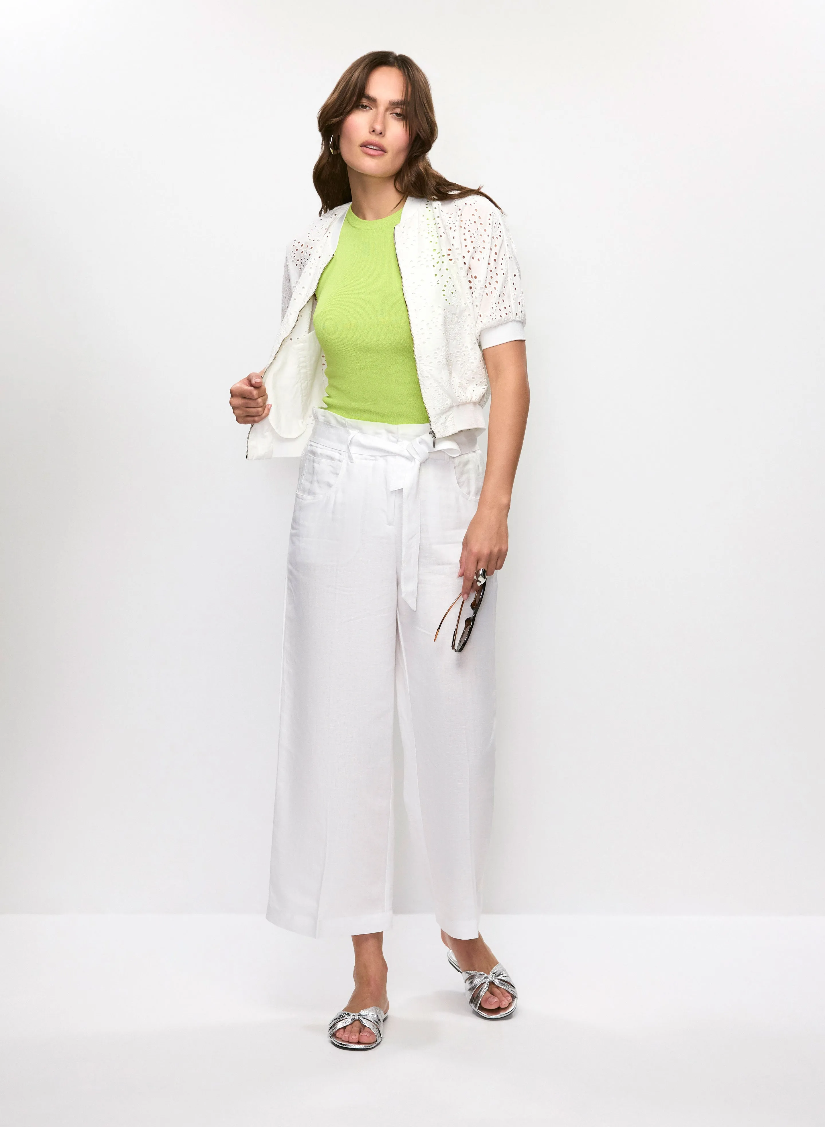 Linen-Blend Cropped Pants sold by Melanie Lyne product image thumbnail 3