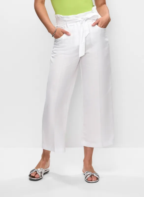Linen-Blend Cropped Pants sold by Melanie Lyne