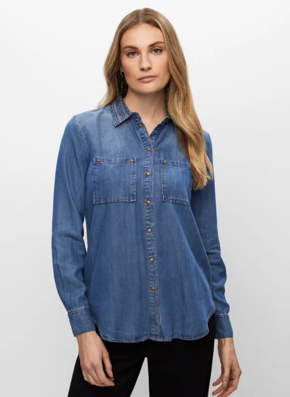 Rhinestone Detail Tencel Blouse sold by Melanie Lyne