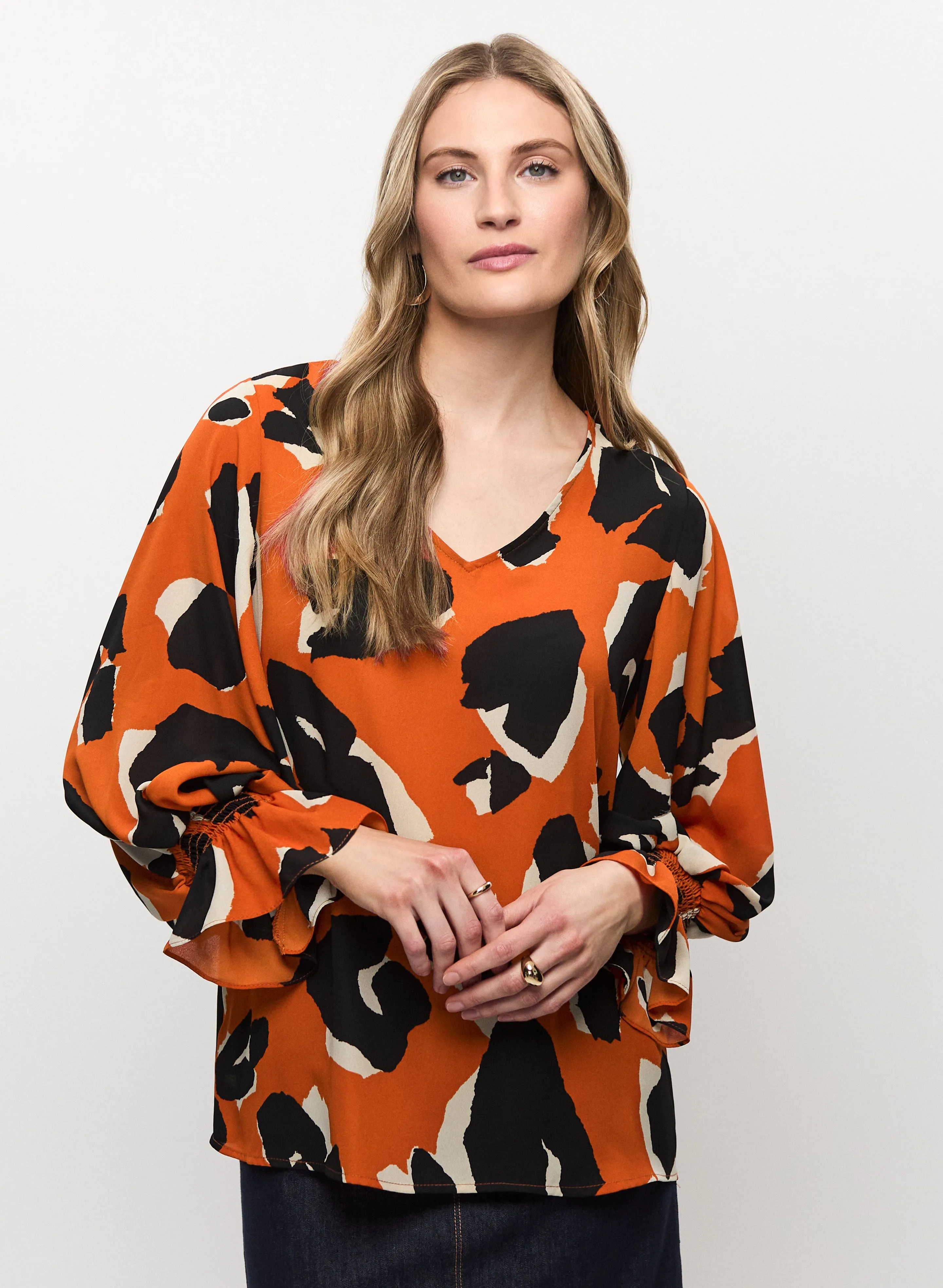 Joseph Ribkoff - Puff Sleeves Animal Print Blouse sold by Melanie Lyne product image thumbnail 2